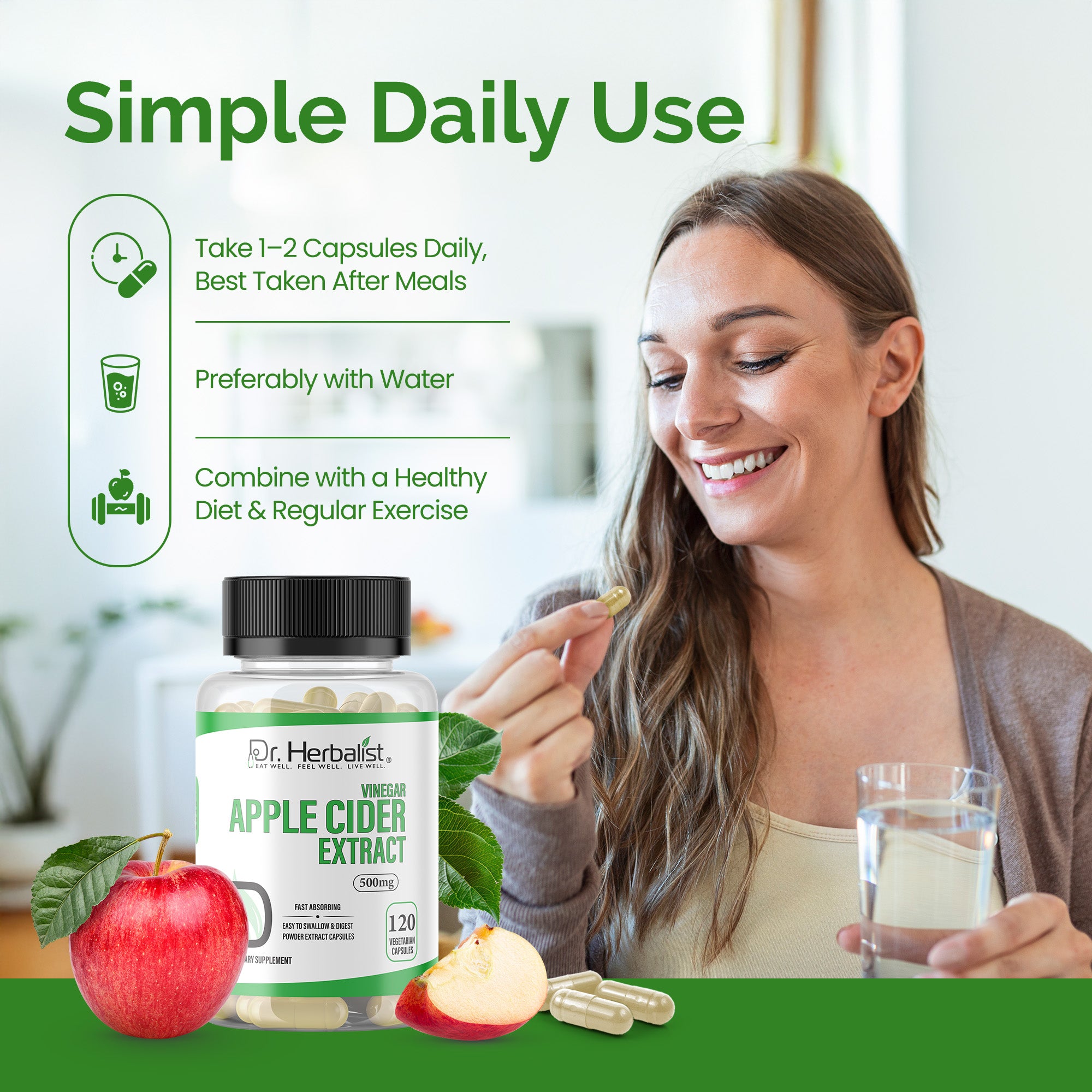 Dr. Herbalist Apple Cider Extract (120 Capsules) – Premium Daily Wellness Supplement