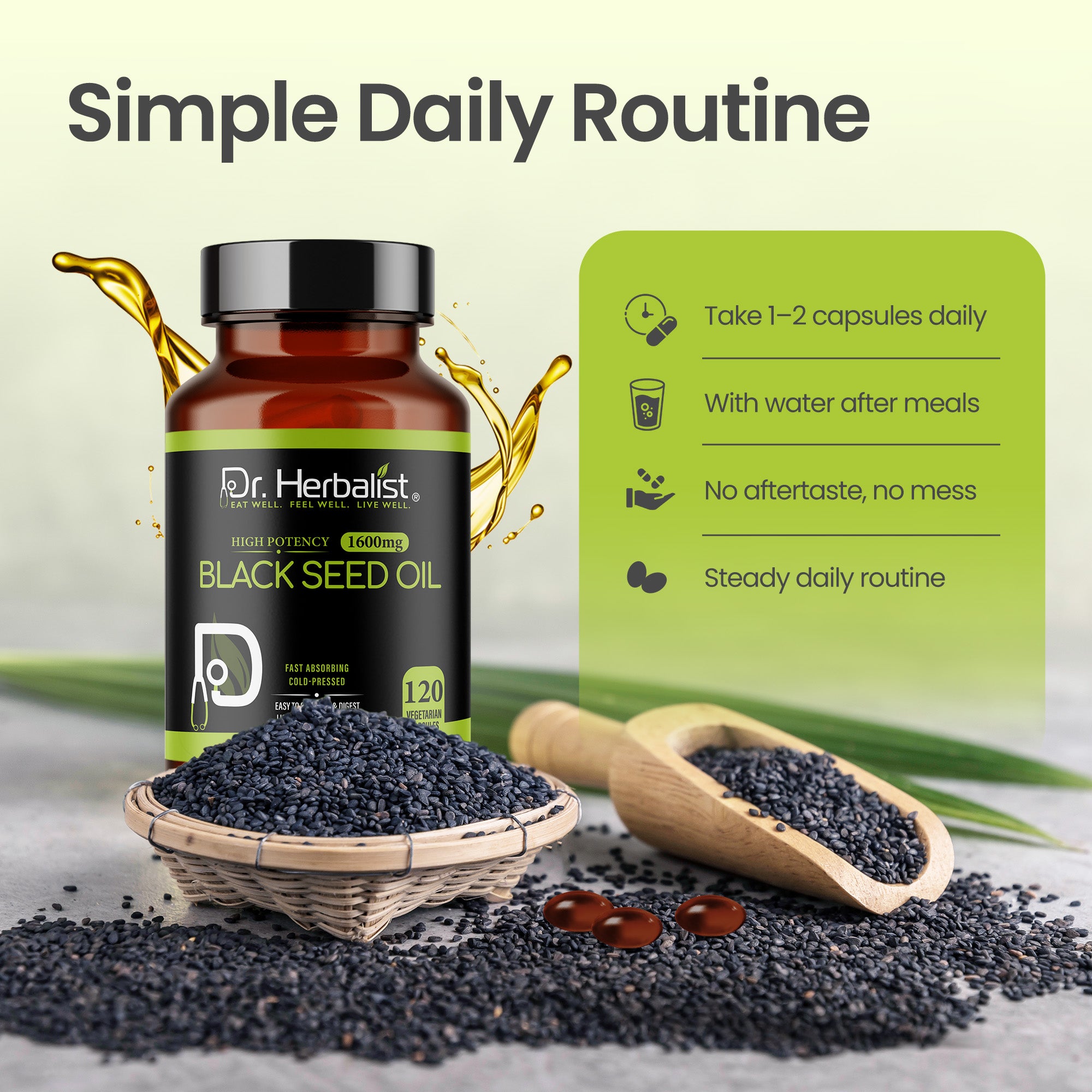 Dr Herbalist Black Seed Oil 120 Capsules – Premium Black Seed Oil Supplement