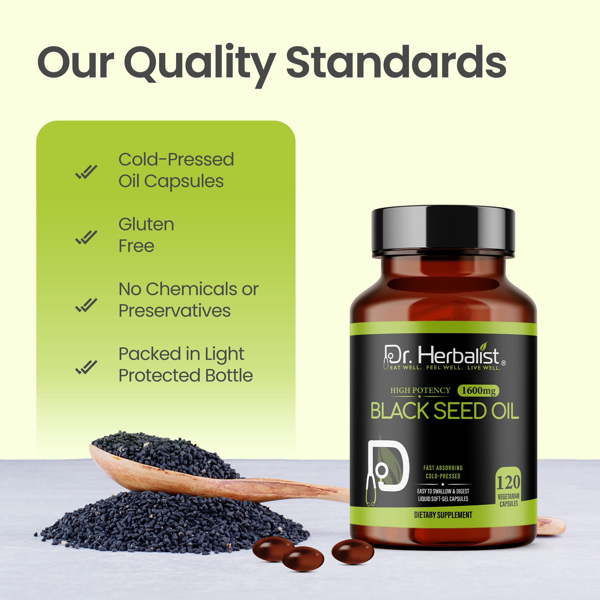 Dr Herbalist Black Seed Oil 120 Capsules – Premium Black Seed Oil Supplement