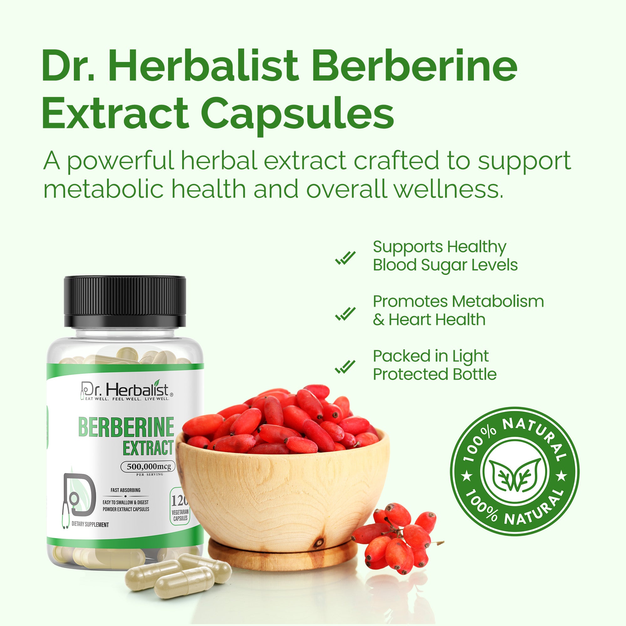 Dr Herbalist Berberine Extract (120 Capsules) – Premium Daily  Herbal Supplement
