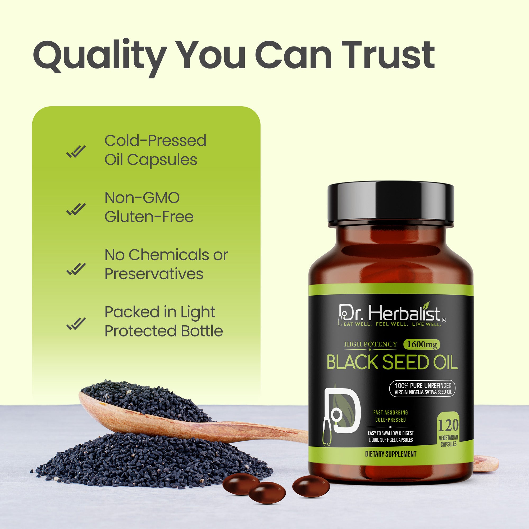 Dr Herbalist Black Seed Oil 120 Capsules – Premium Black Seed Oil Supplement