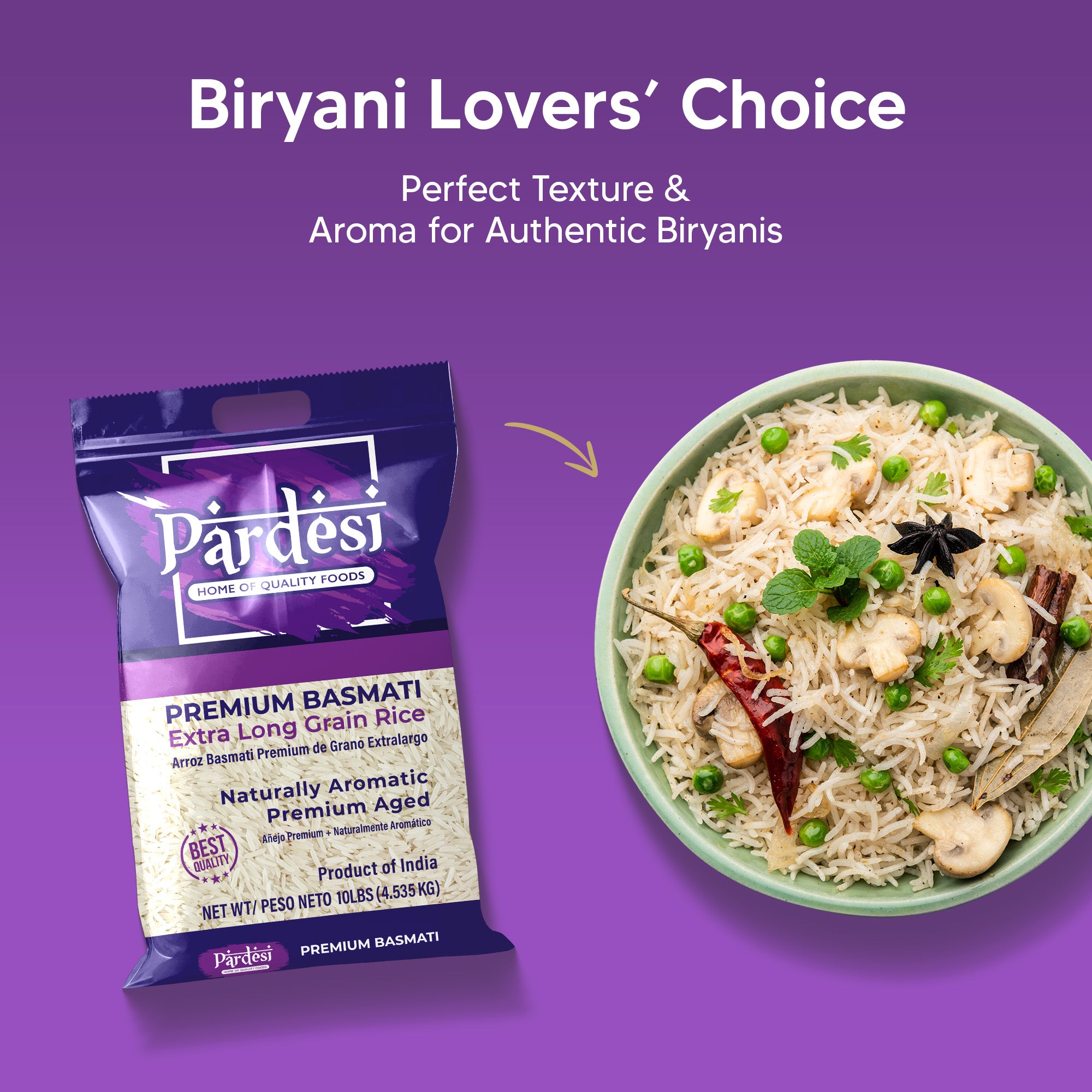 PARDESI Extra Long Basmati Rice 10LB