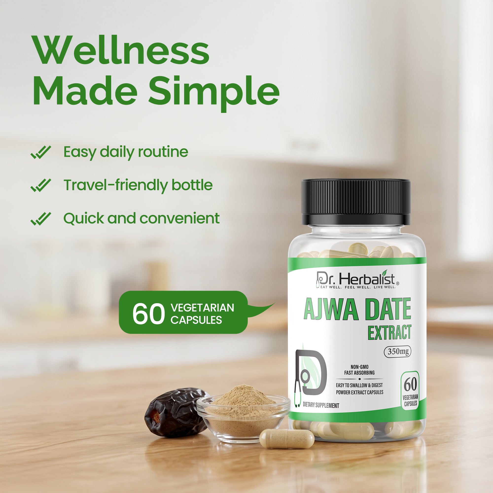 DR. HERBALIST Ajwa Date 350mg 60 Capsules