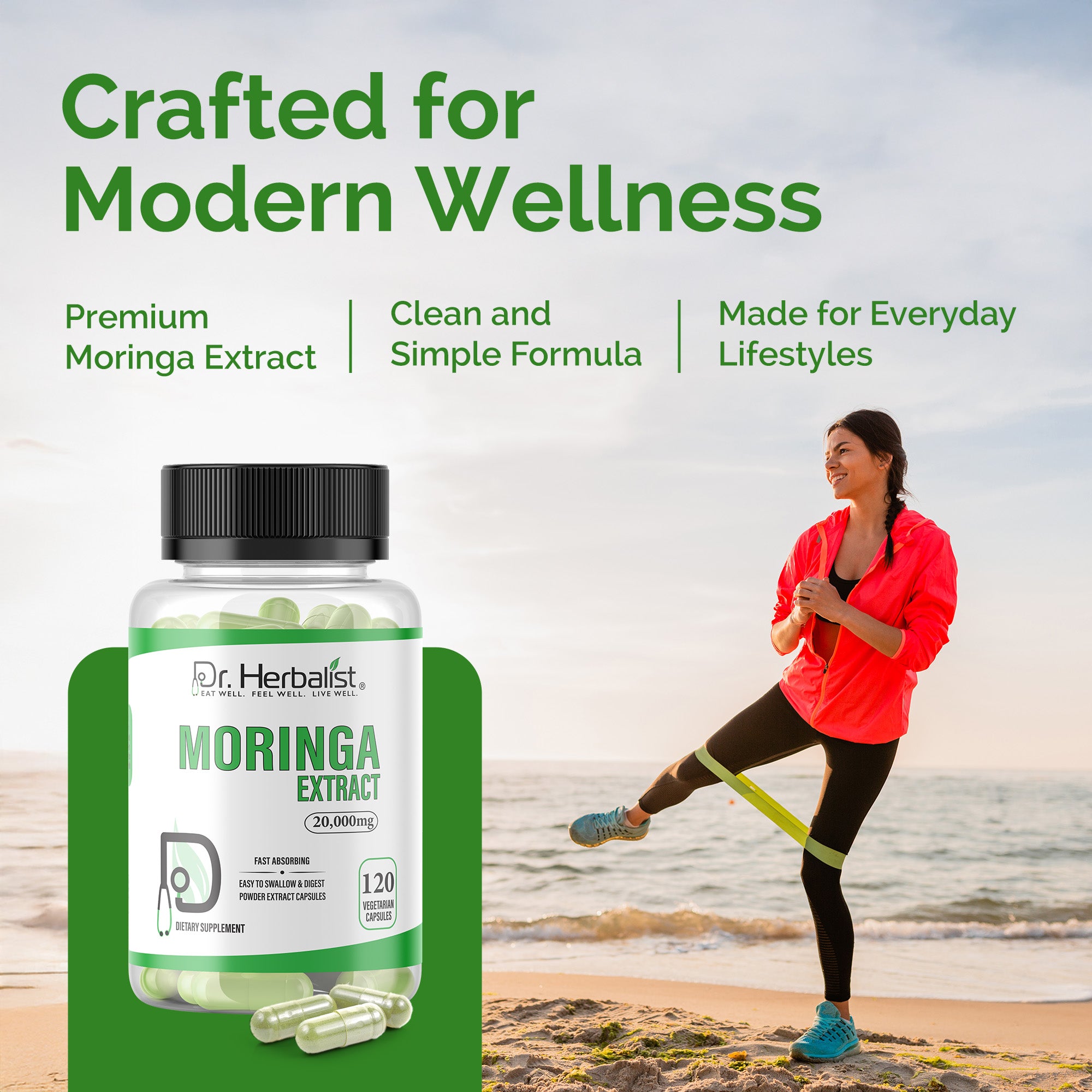 Dr Herbalist Moringa Extract 120 Capsules – Premium Herbal Supplement with Moringa Extract