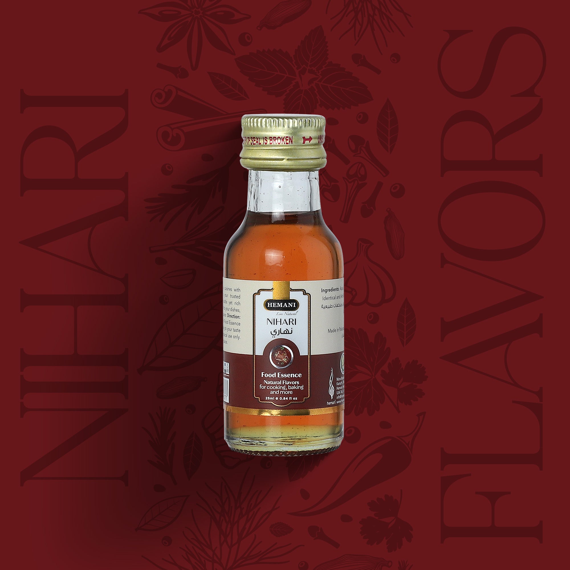 Hemani Nihari Food Essence 25 ml- Halal, Natural, and Concentrated Nihari Flavor for Pakistani and Indian Recipes, Cooking, and Baking - Perfect for Beef Nihari, Lamb Nihari, and Chicken Nihari