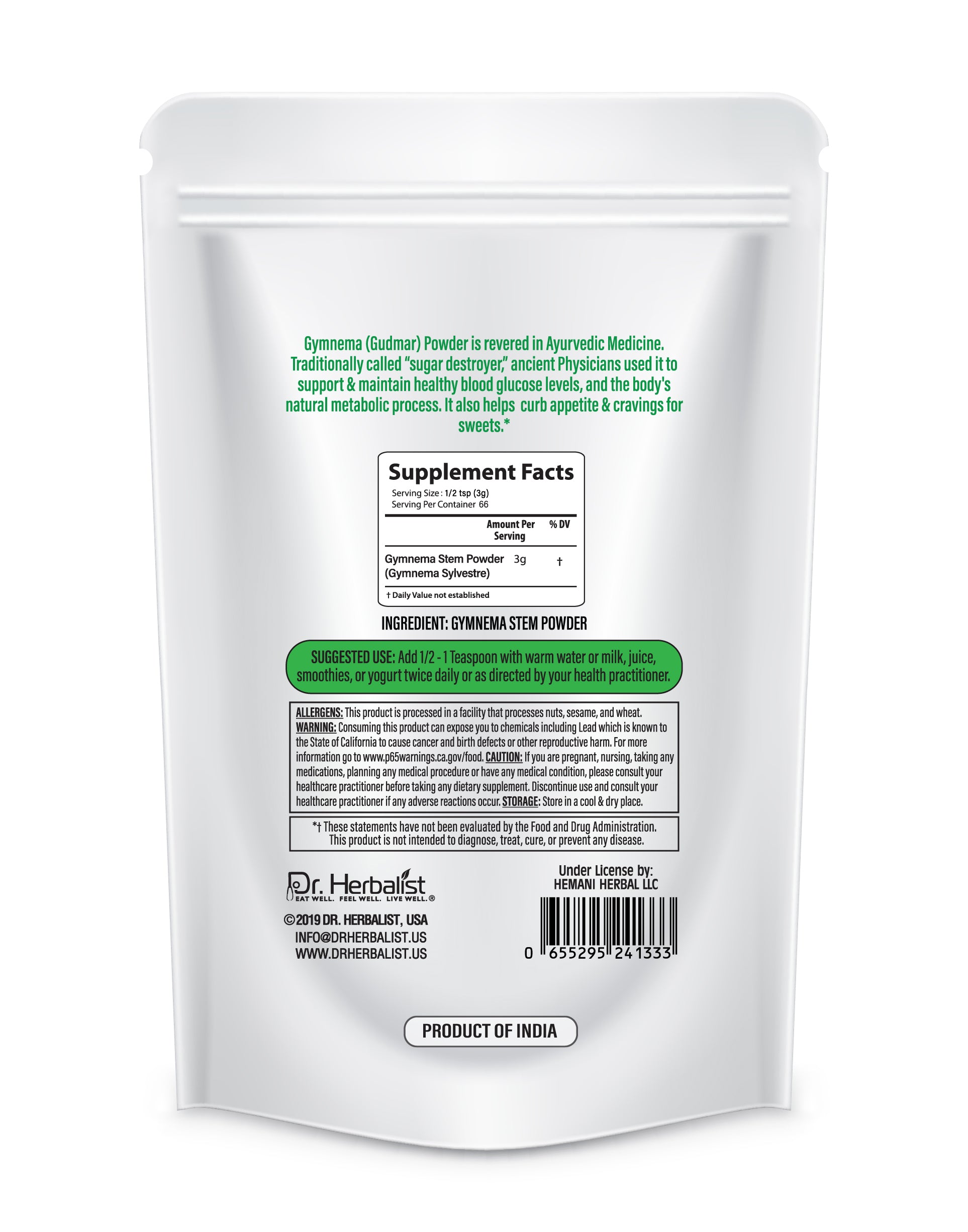 DR. HERBALIST Gymnema Powder 200g