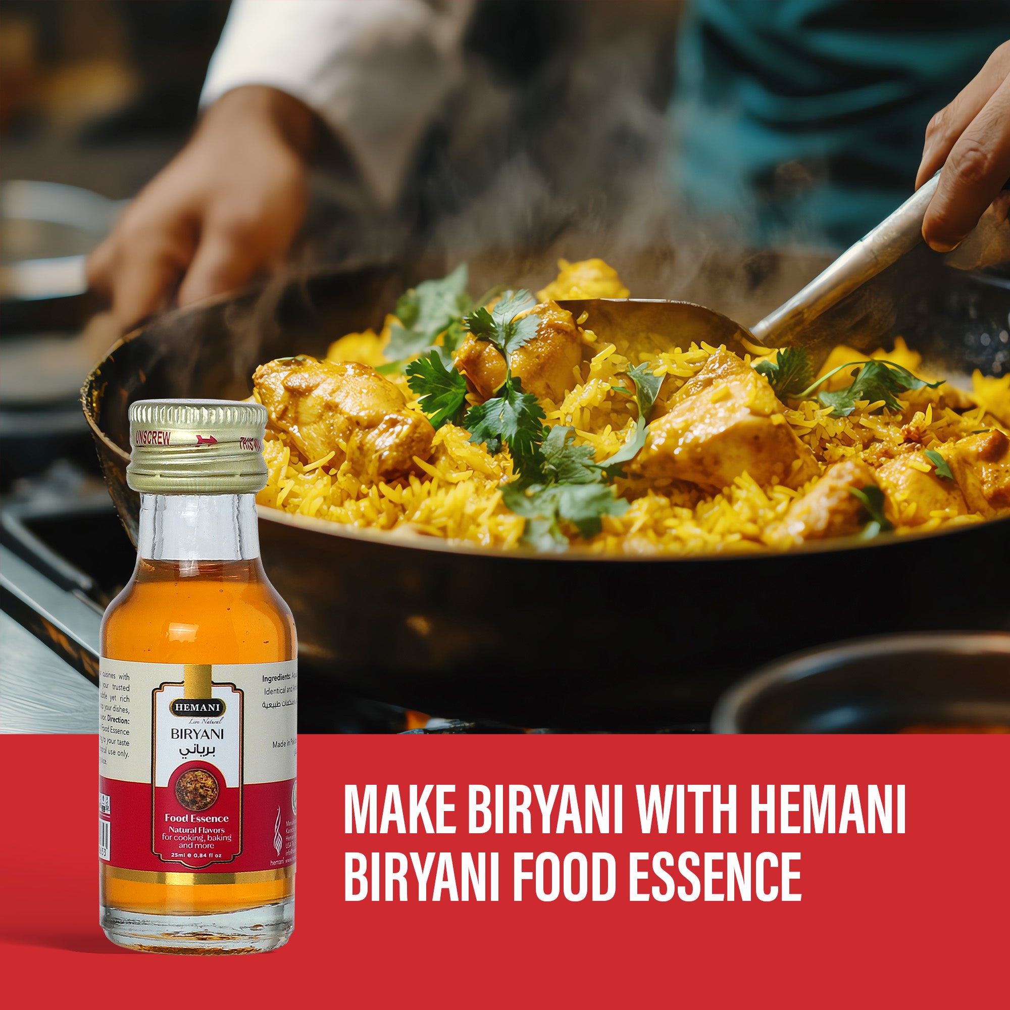 Hemani Biryani Food Essence 25 ml - Halal, Natural, and Concentrated Biryani Flavor for Indian Recipes, Cooking, and Baking - Perfect for Hyderabadi, Lucknowi, and Sindhi-Style Biryani