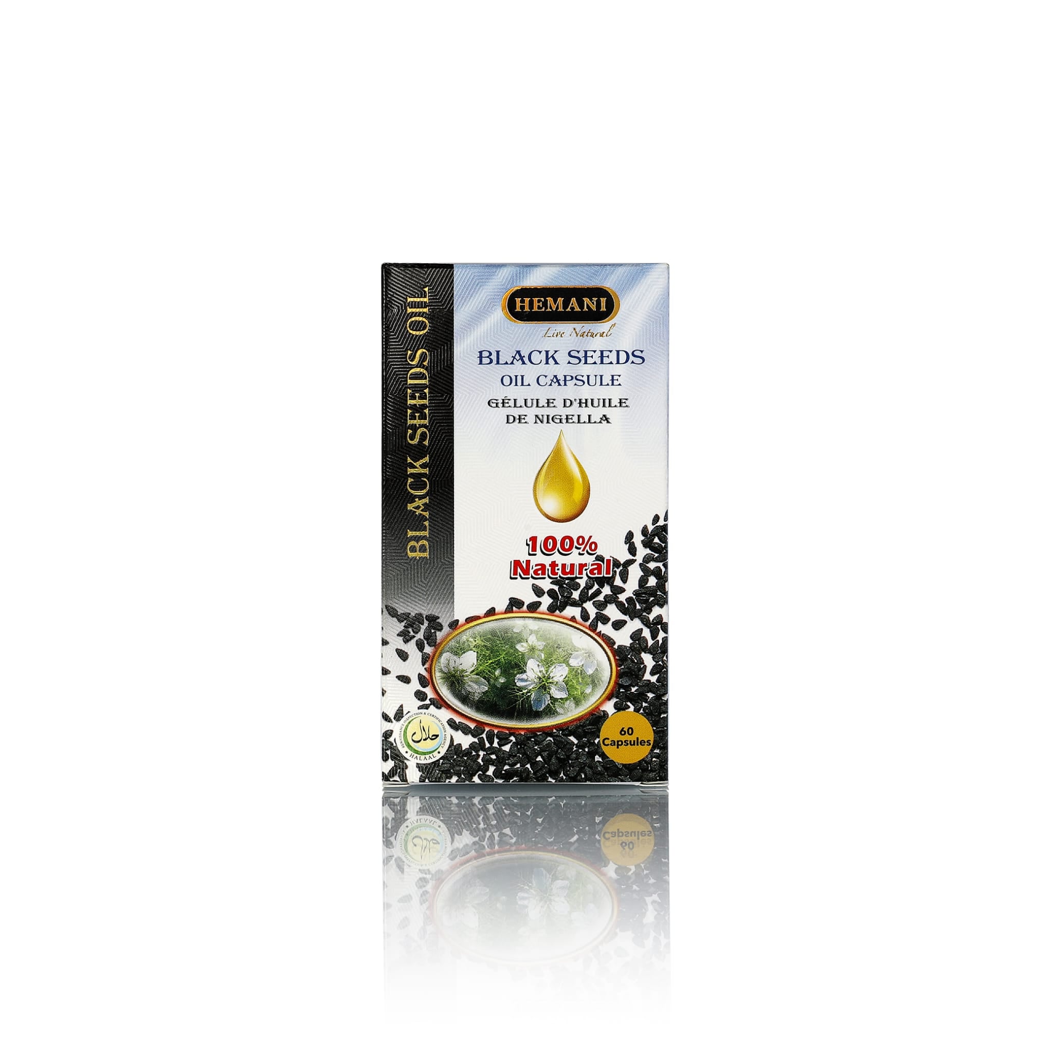 HEMANI Black Seed Oil 60 Capsule Box