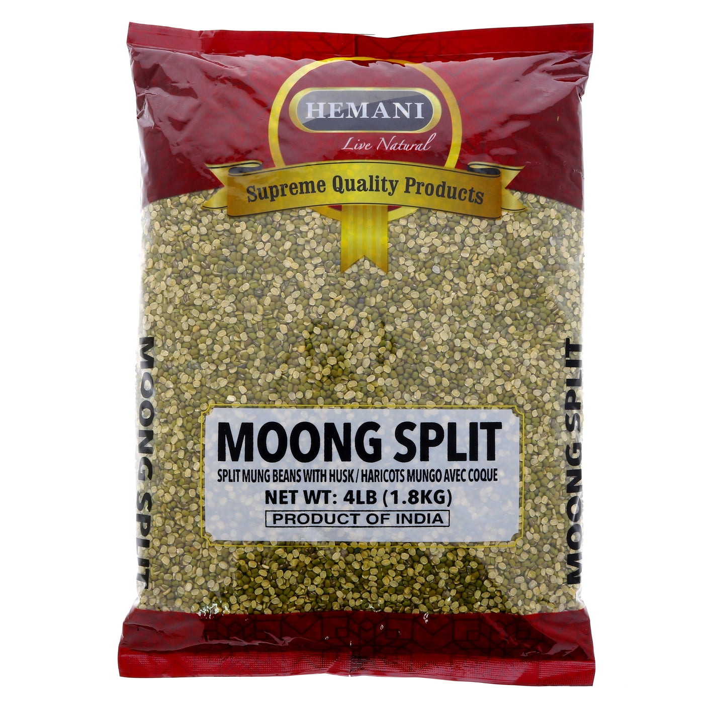 HEMANI Split Green Mung Bean - Moong Chilka 4LB