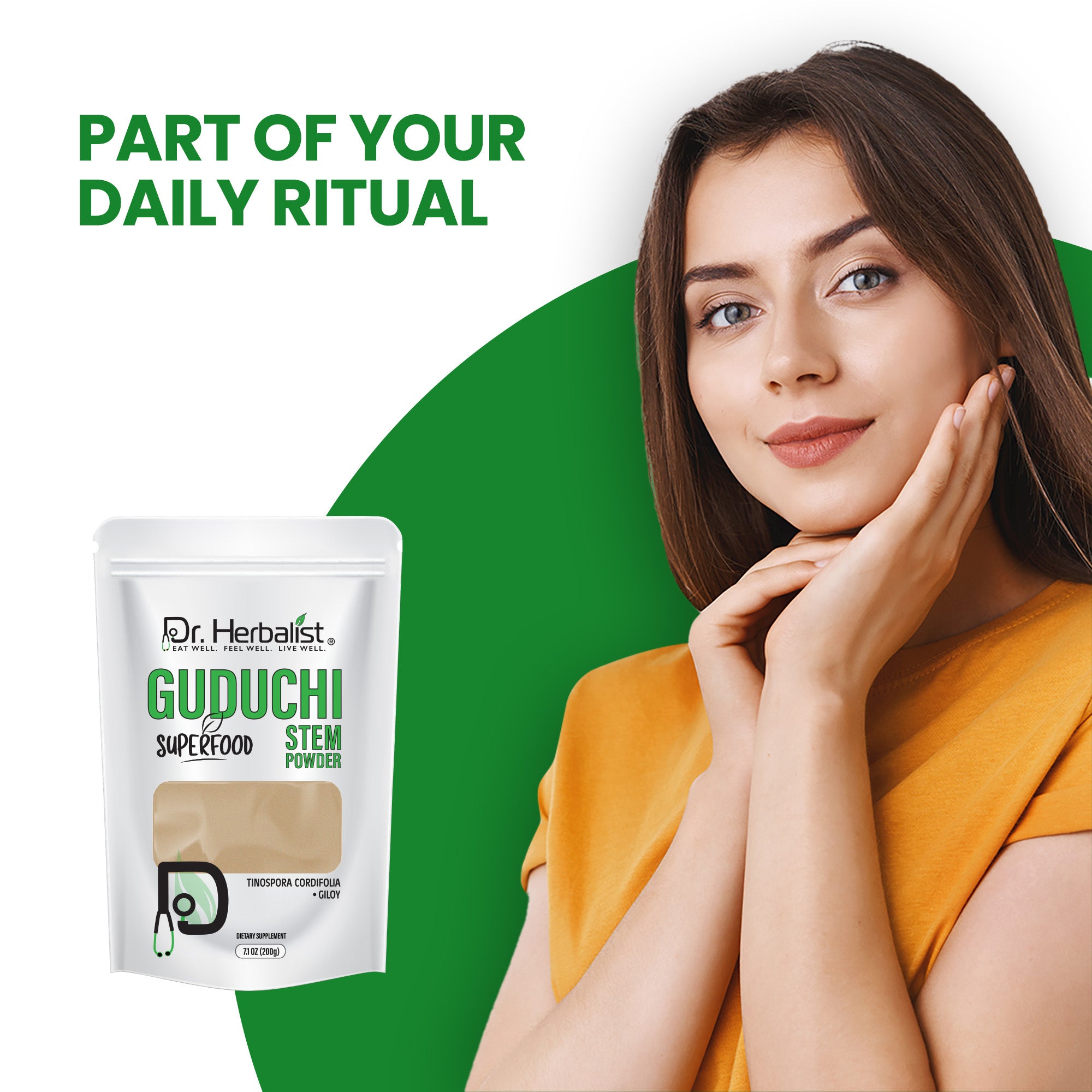 Dr. HERBALIST Guduchi Powder 200g - Pure Tinospora Cordifolia (Giloy/Amrit) | Supports Immune Modulation & Vitality* | The 'Divine Nectar' Herb | Halal, Vegan