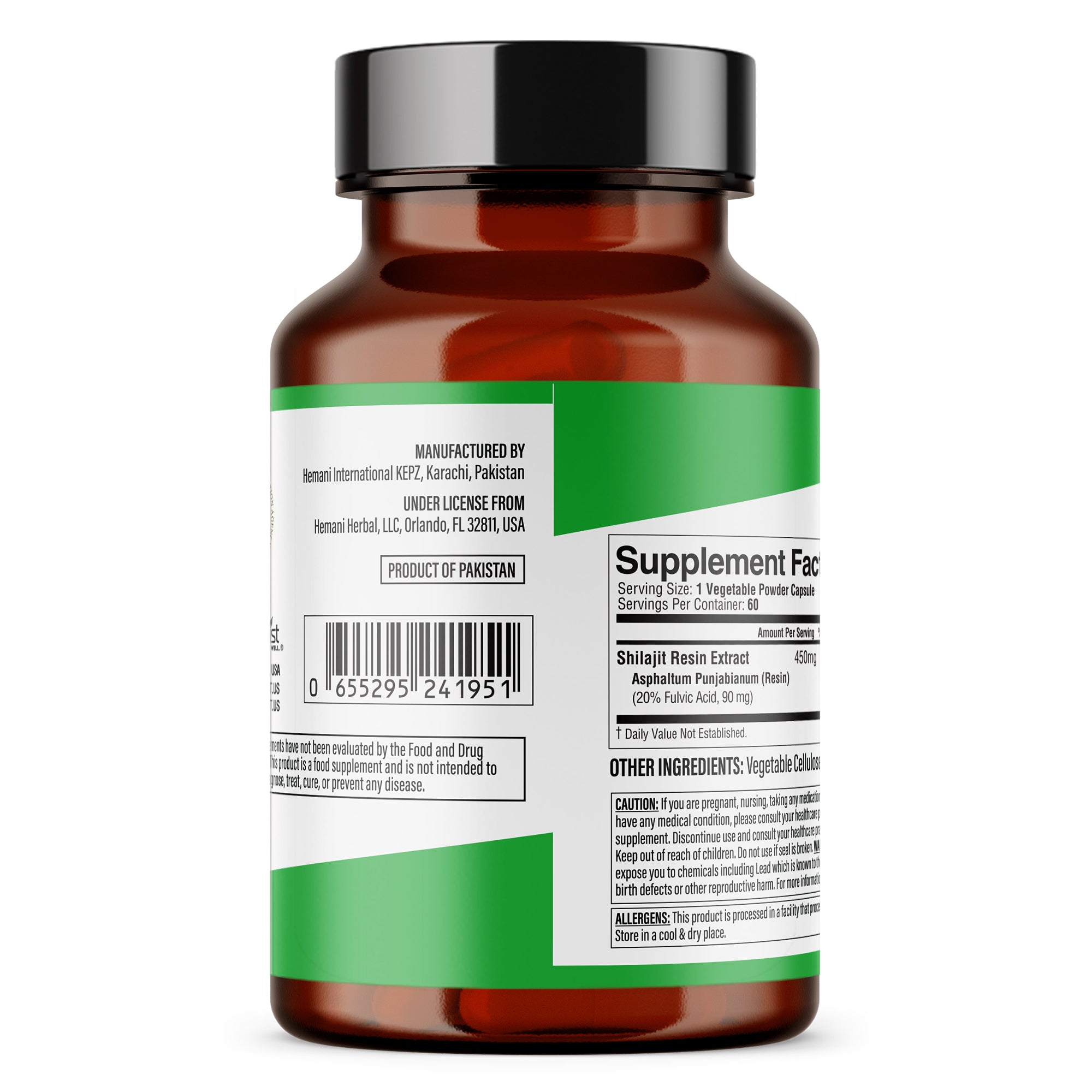 Dr. HERBALIST Shilajit Extract Capsules 450mg - Himalayan Mineral Resin with Fulvic Acid & 80+ Trace Minerals | Supports Energy Vitality & Stamina* | Halal, Vegan | 60ct