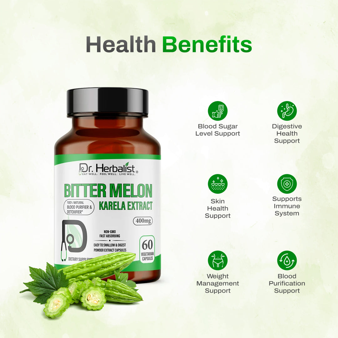 DR. HERBALIST Karela Bitter Melon Extract 400mg 60 Capsules