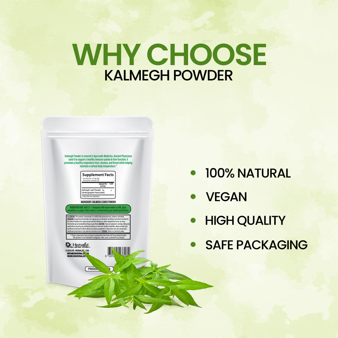 Dr. HERBALIST Kalmegh Powder 200g - Pure Andrographis Paniculata 'King of Bitters' | Supports Immune Wellness & Respiratory Comfort* | Extreme Bitter Warning | Halal, Vegan