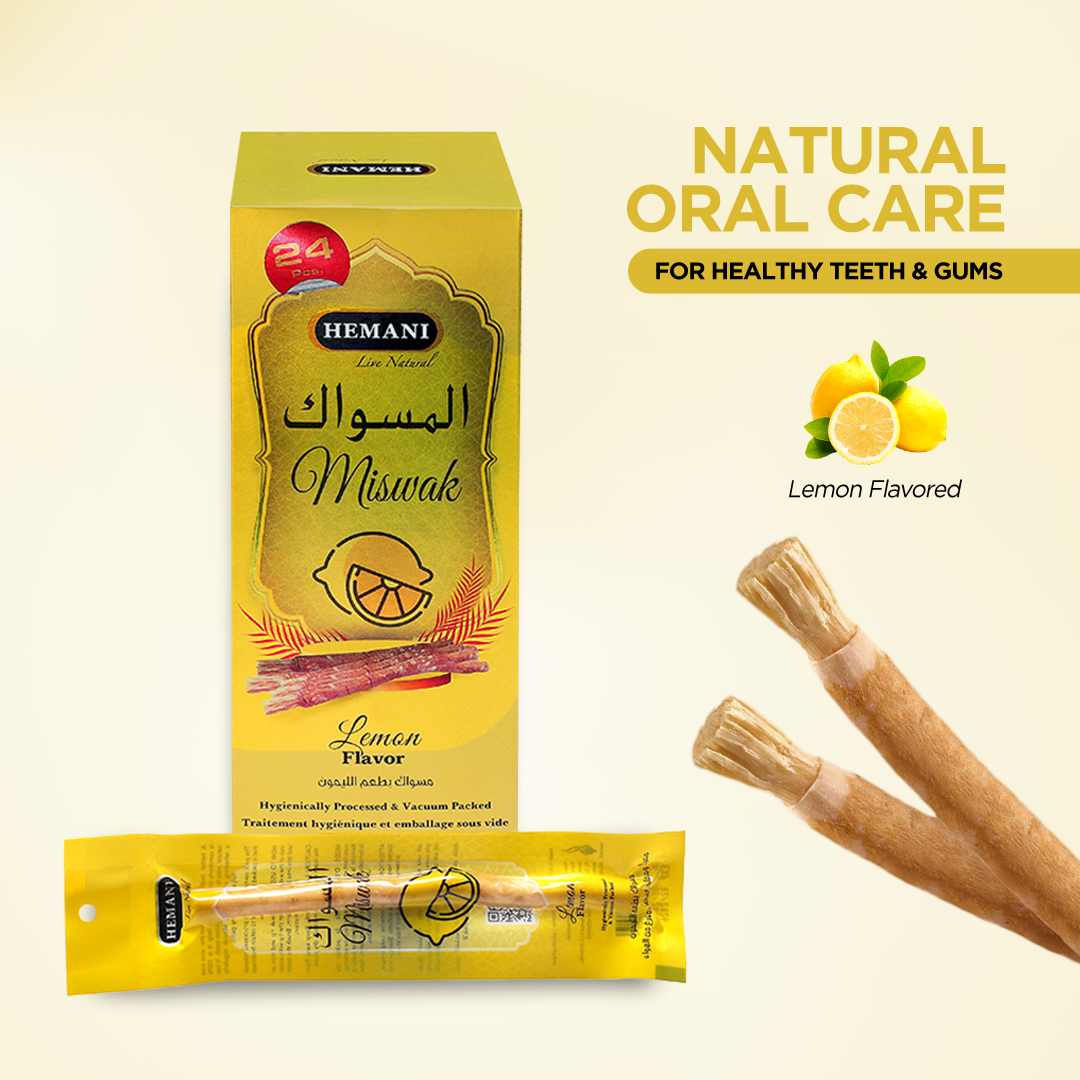 Lemon Sewak Natural Miswak Stick for Teeth 6 Inches (Pack of 24 ) Chewing Toothbrush Natural Traditional Toothbrush I AKA Meswak I Sewak I Peelu