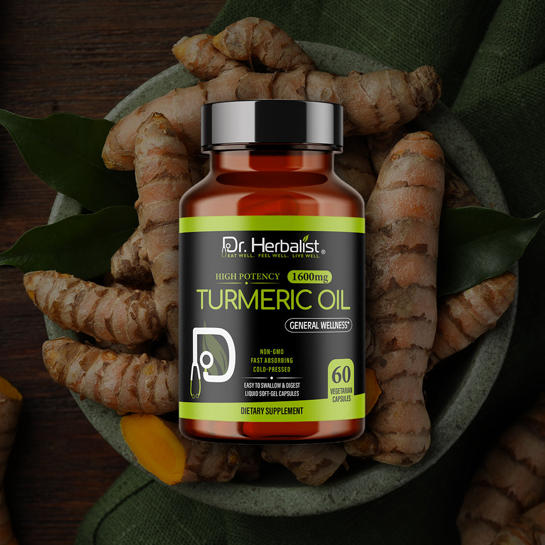 Dr Herbalist Turmeric 60 Capsules | With Curcumin Extract | Natural Anti-Inflammatory & Antioxidant | Supports Joint, Heart, Skin & Immune Health | Herbal Supplement