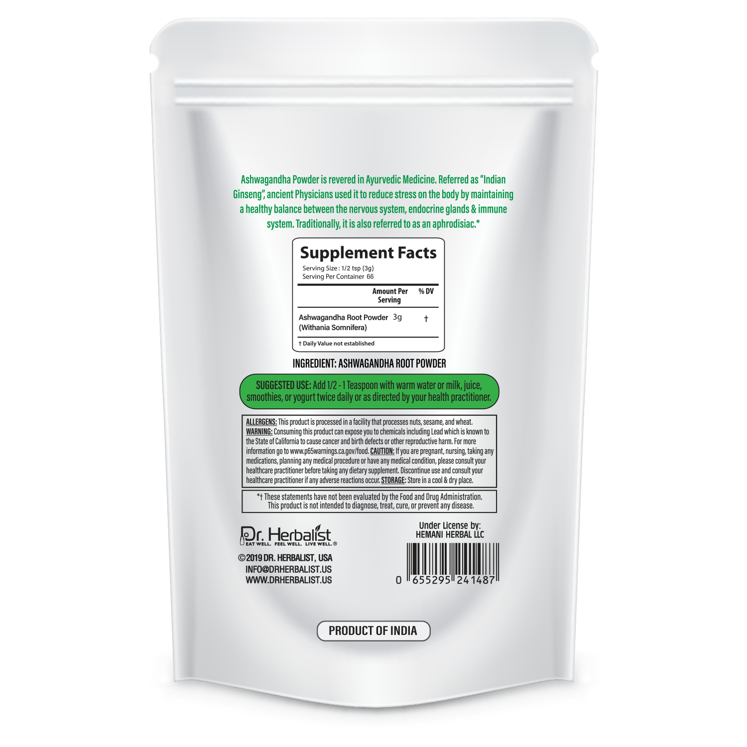 DR. HERBALIST Bacopa Powder 200g