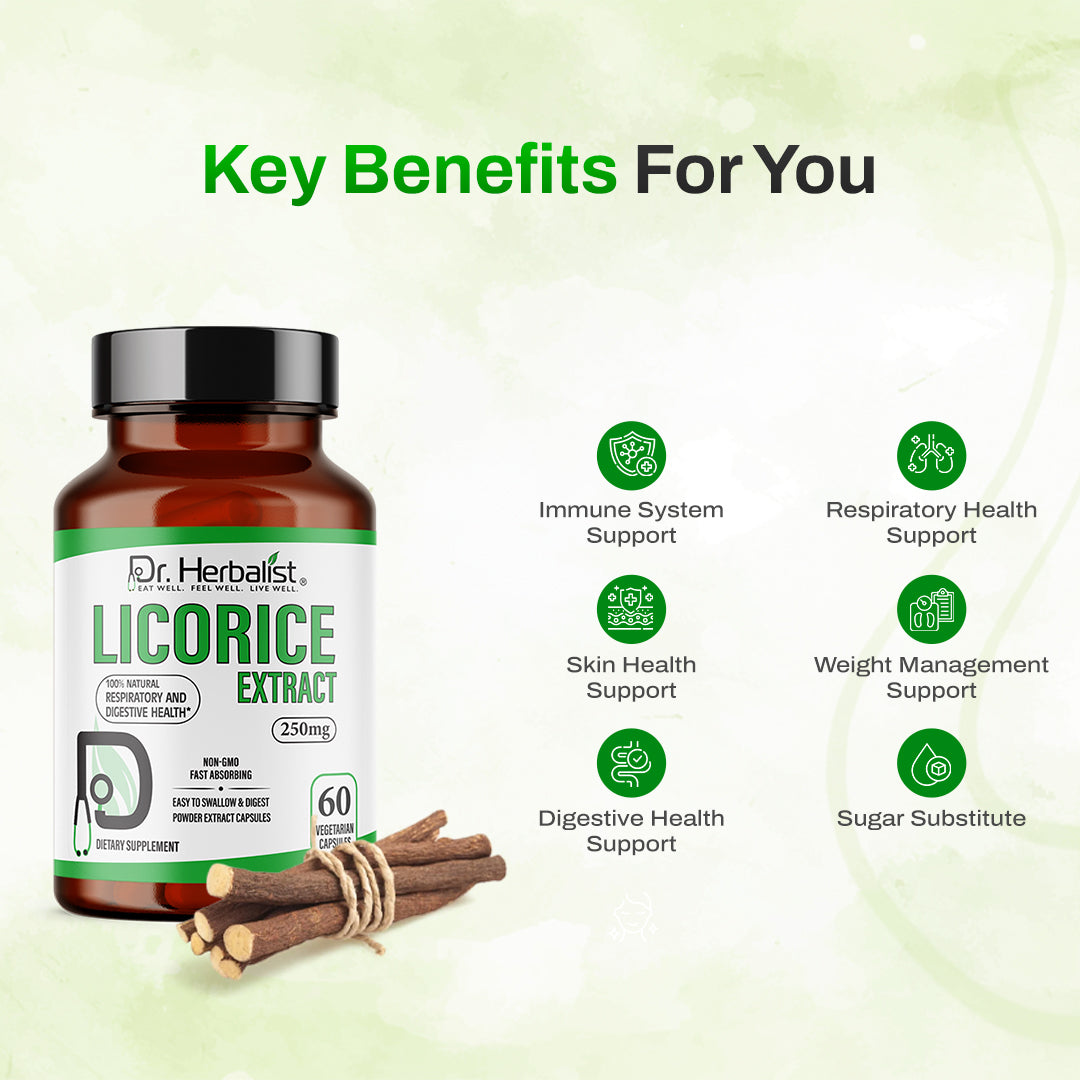 DR. HERBALIST Licorice Extract 250mg 60 Capsules