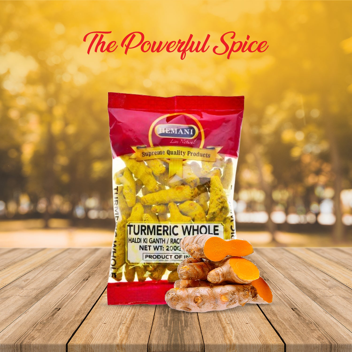 HEMANI Turmeric Root Whole Spice (HALDI) Dried / 7OZ I 200g