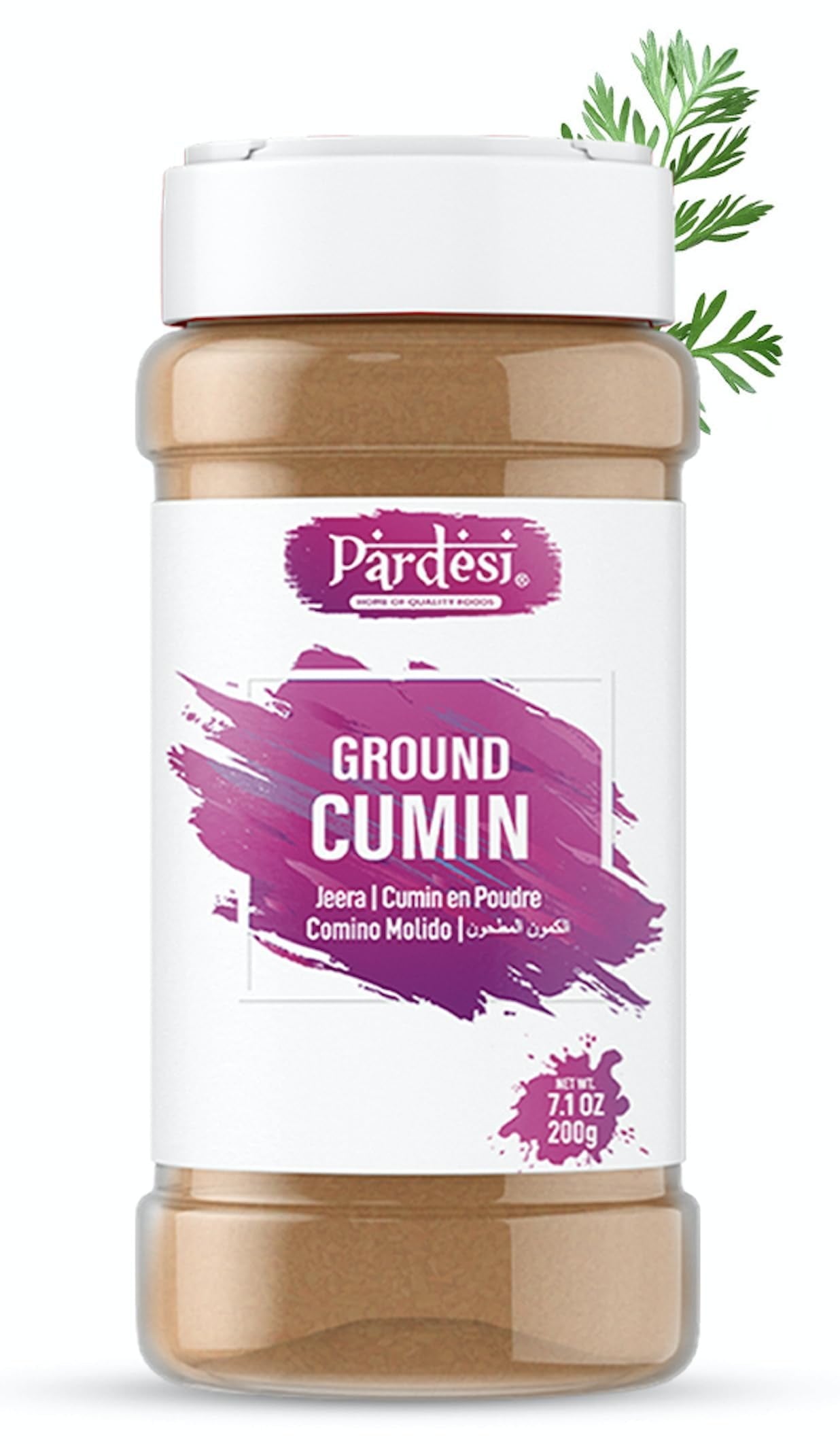 PARDESI Ground Cumin 7.1 OZ (200g) Jeera Powder - Resealable Jar Packaging