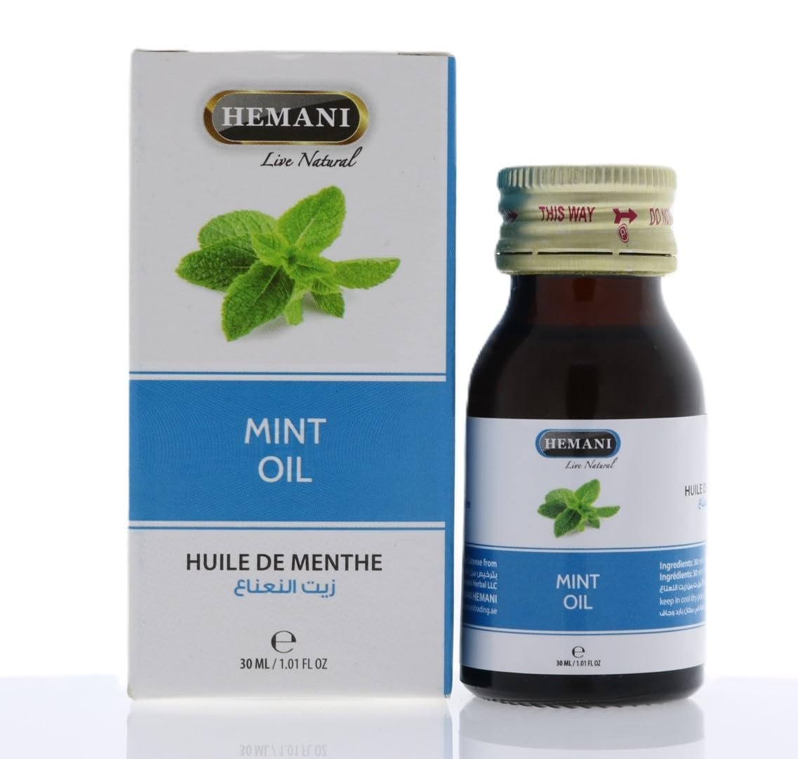 Hemani Mint Oil Mentha arvensis, Aceite de Menta 30ml | Refreshing Essential Oil for Aromatherapy, Skincare & Wellness