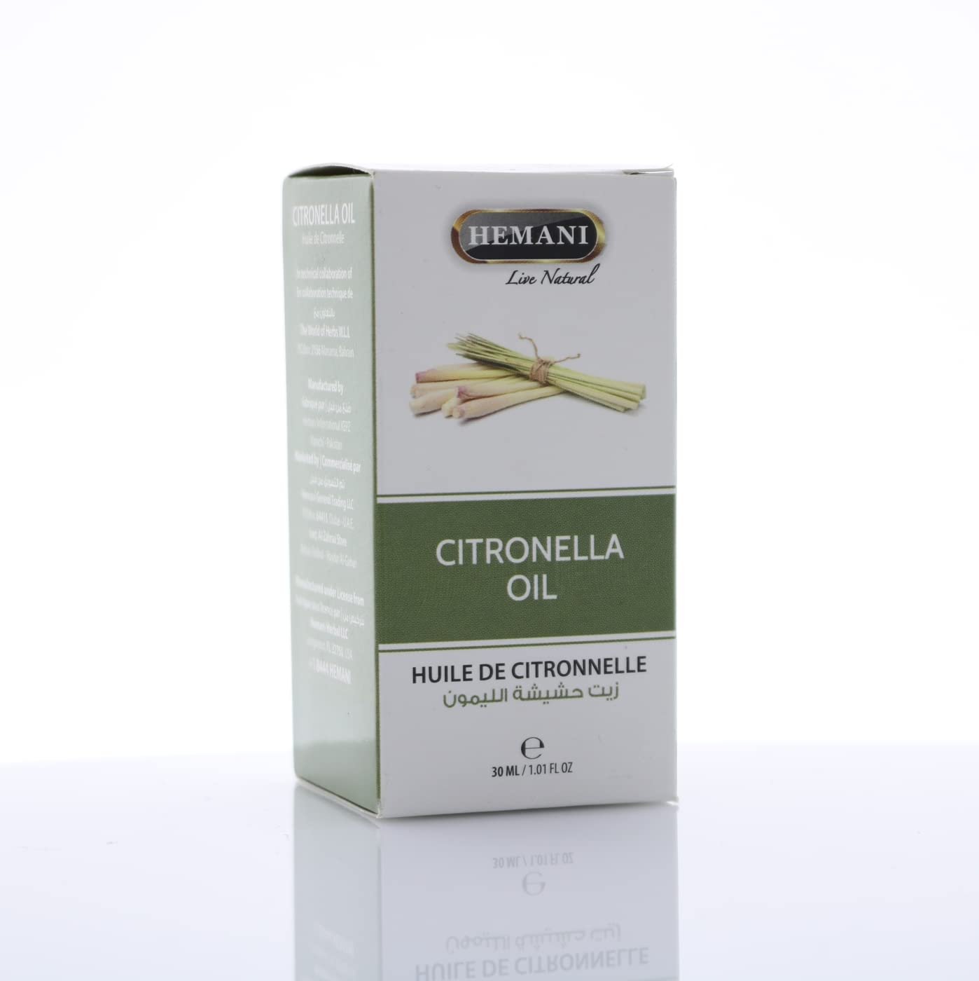 Hemani Citronella Oil (Cymbopogon nardus) 30ml - Pure Essential Oil for Aromatherapy, Relaxation, Calming Ambiance, Uplifting Experience, Refreshing Mind & Body, Meditation & Yoga