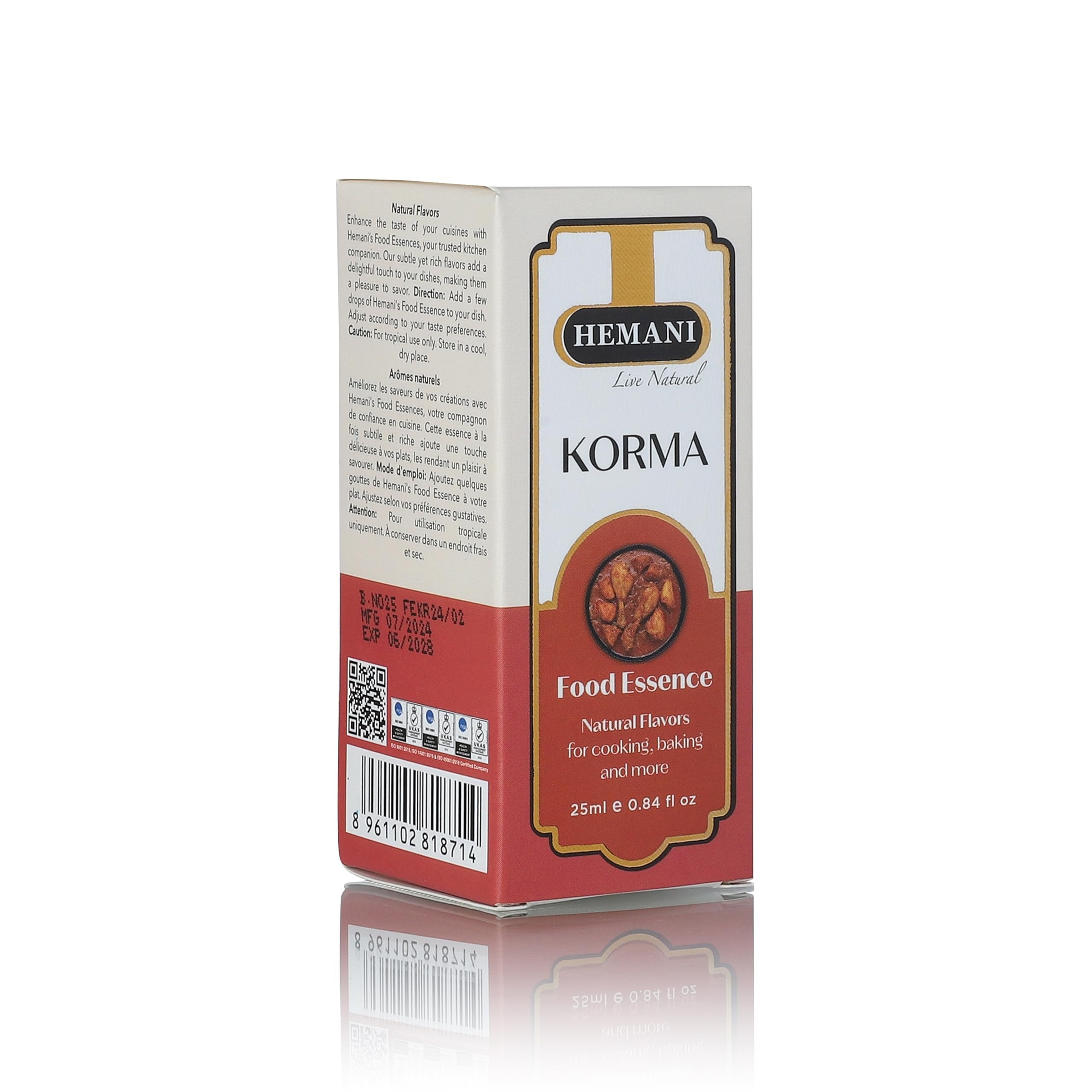 Hemani Korma Food Essence 25 ml - Halal, Natural, and Concentrated Korma Flavor for Indian Recipes, Cooking, and Baking - Perfect for Chicken Korma, Lamb Korma, and Vegetable Korma