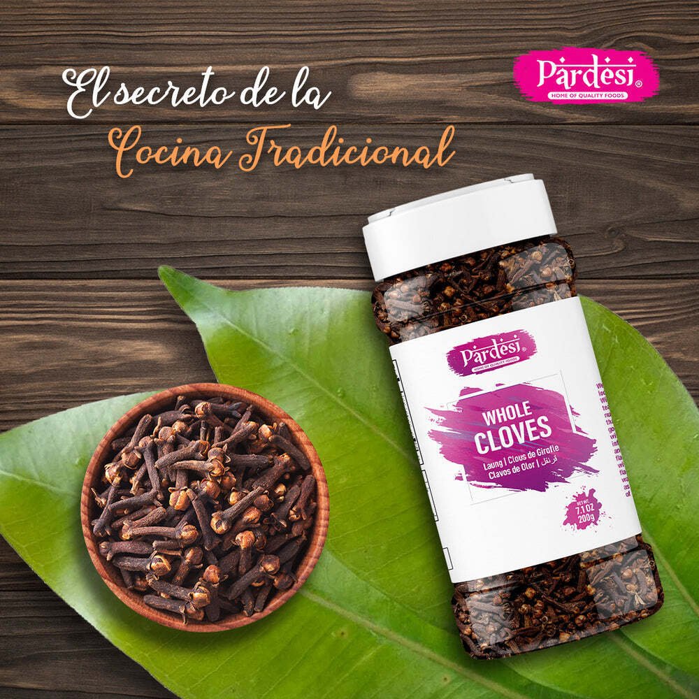 Pardesi Whole Cloves 5.29 OZ (150g) Resealable Jar Packaging