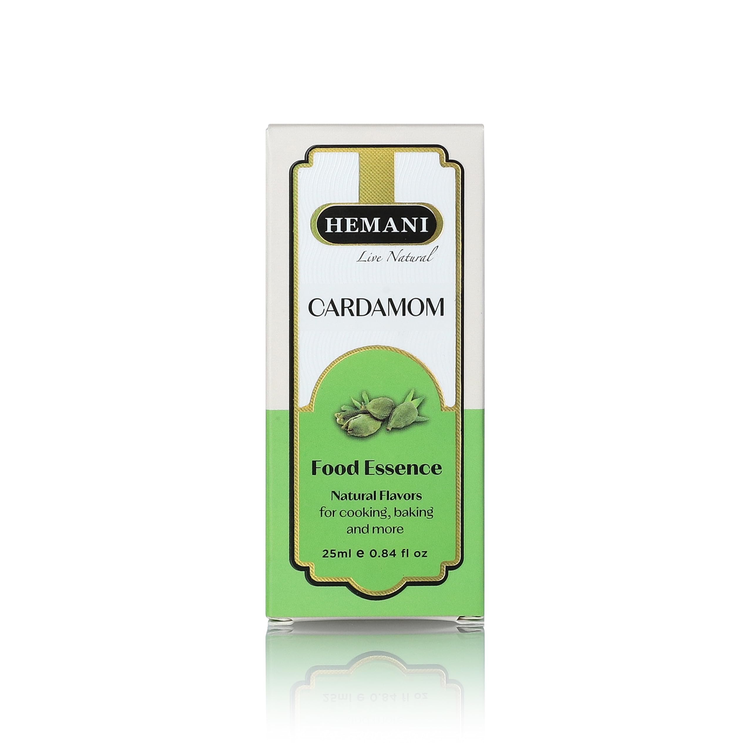 Hemani Cardamom Food Essence 25 ml - Halal, Natural, and Concentrated Cardamom Flavor for Indian Desserts, Drinks, and Recipes - Perfect for Gulab Jamun, Jalebi, and Barfi