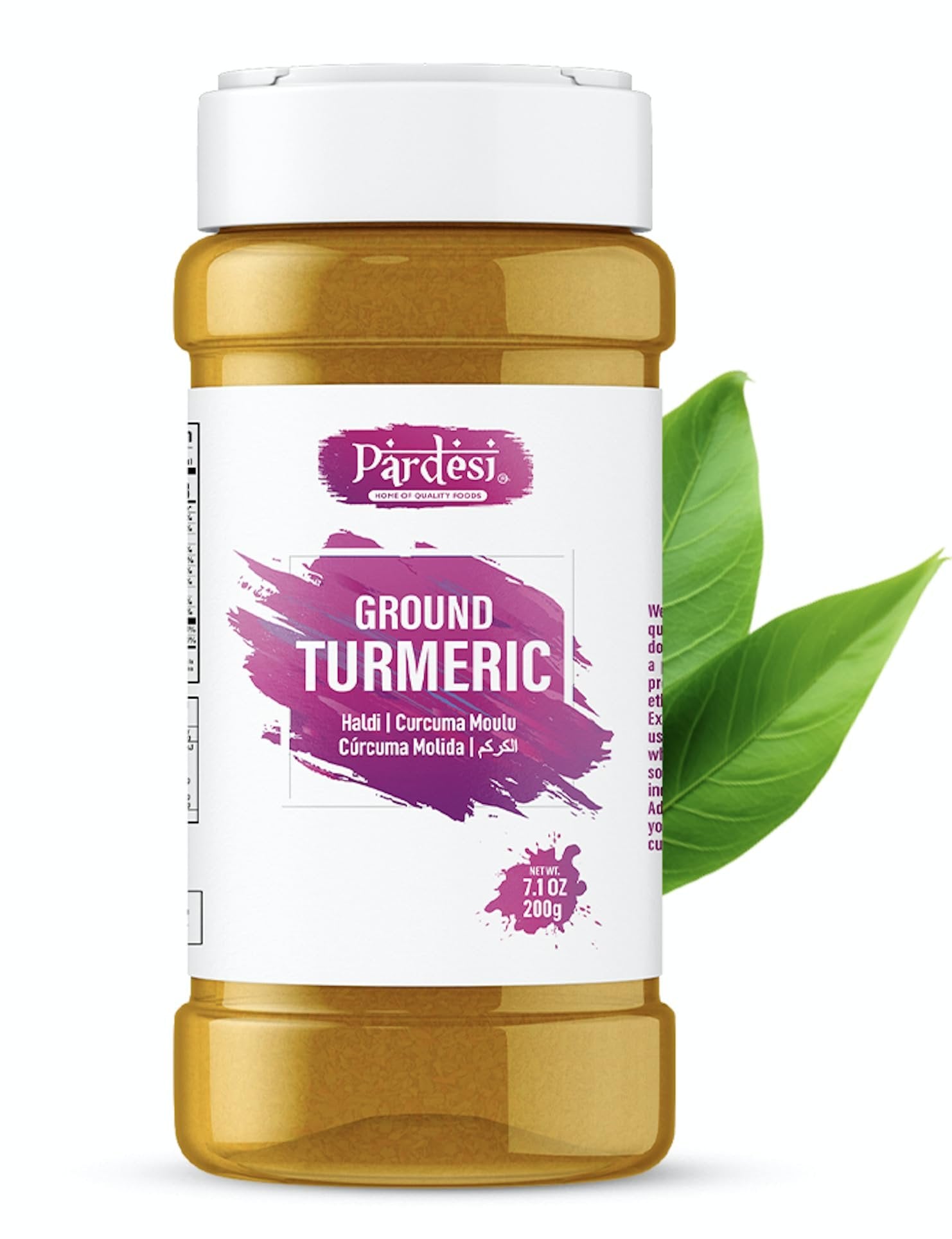 Pardesi Turmeric Root Powder 8.11 OZ (230g) Natural, 100% Curcumin Ground I Haldi I NON GMO, Indian Origin, Easy to Store Jar with Shaker - Turmeric Powder, Tumeric Powder, Curcuma en Polvo 100% Pure, Salt Free - Vegan - Gluten Friendly I Indian Origin