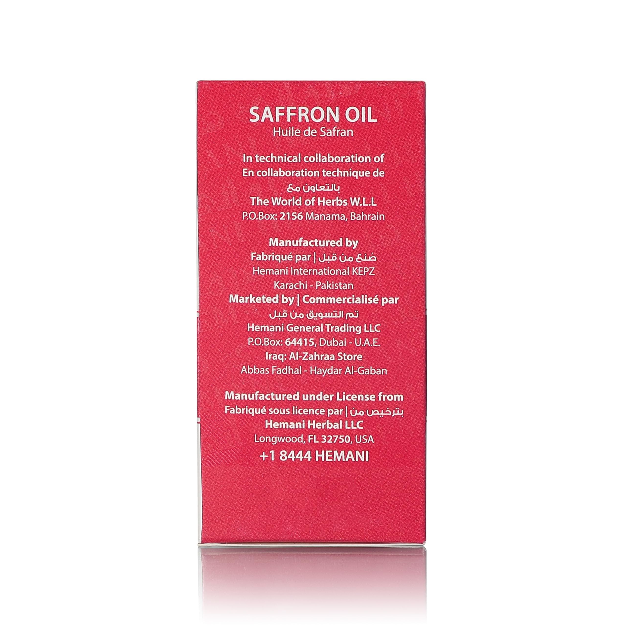 Hemani Saffron Oil 30mL - Nourishing Skin & Hair, Promoting Radiant Complexion, Luxurious Hydration, & Luscious Locks"