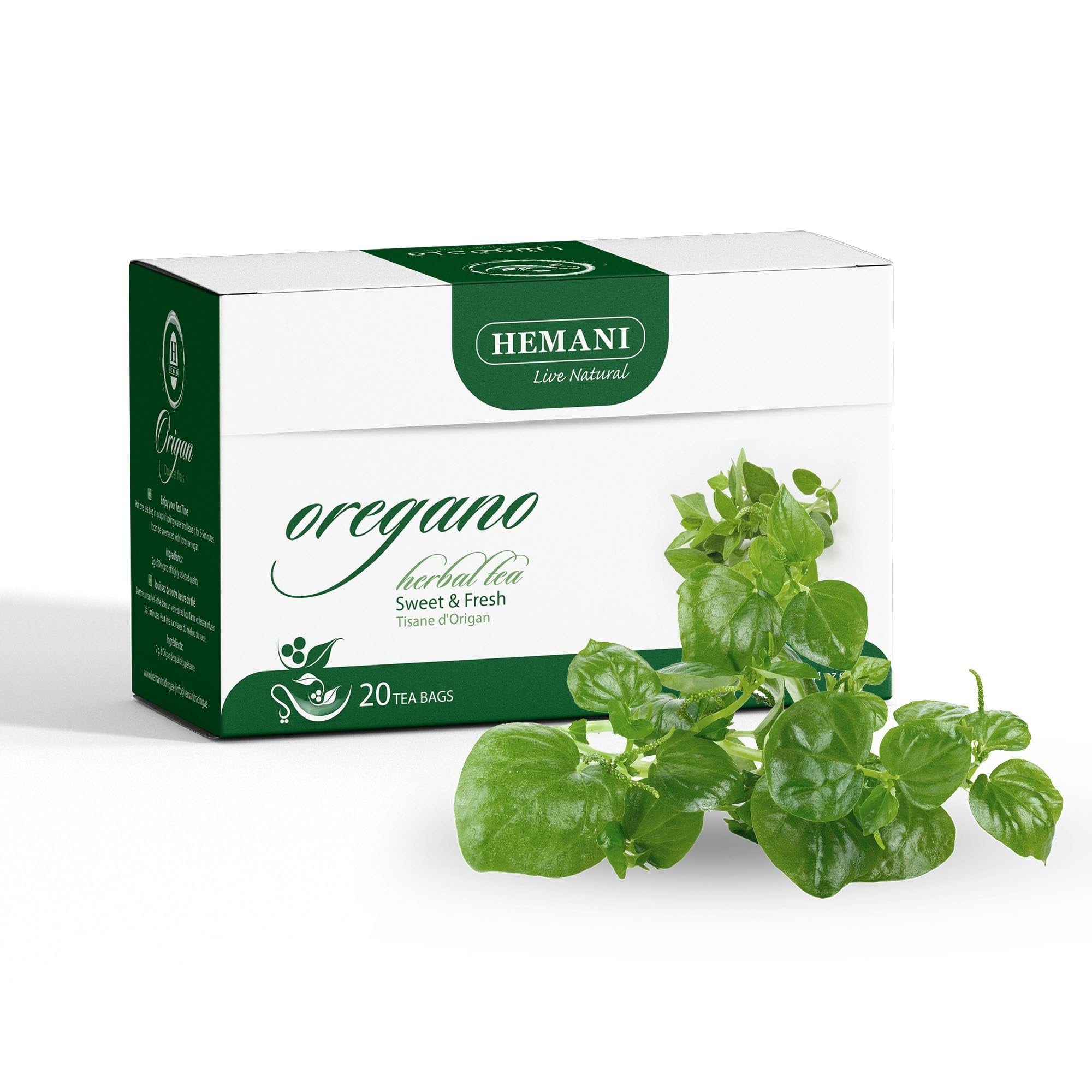 Hemani Herbal Tea Oregano Origanum Vulgare 20 Tea Bags - Rich in Antioxidants, Boosts Immunity, Digestive Comfort and Overall Wellness, Soothing, Caffeine-Free and Delicious.