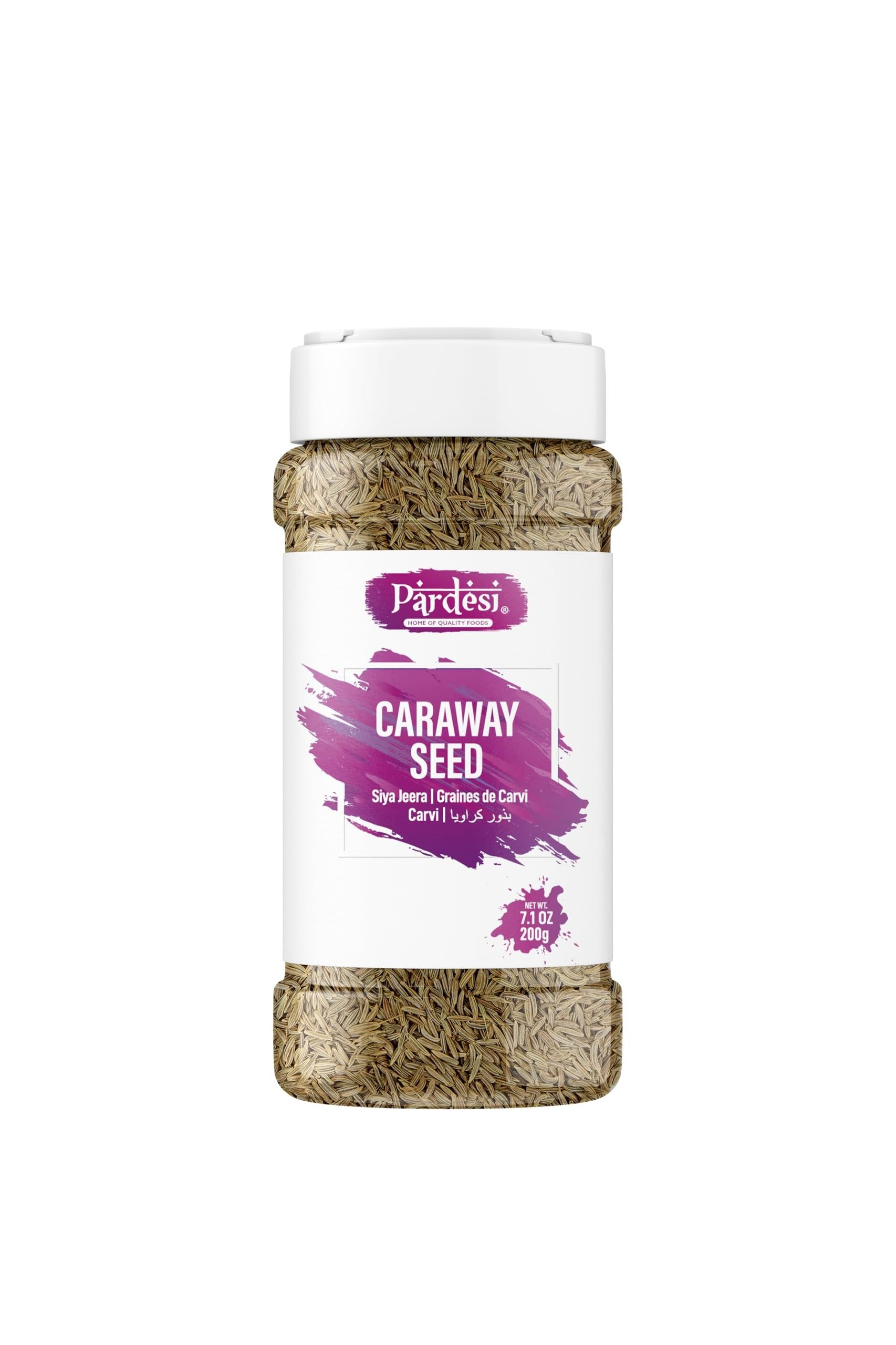 Pardesi Whole Caraway Seeds 180g - Carum Carvi, Meridian Fennel, Persian Cumin - Rich in Fiber, Vitamins, Minerals, Protein & Essential Nutrients for Healthy Digestion.