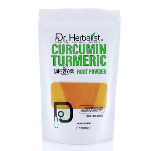 Dr. HERBALIST Turmeric Powder 200g - Spice for Cooking & Wellness, Vegan & Gluten-Free, Perfect for Golden Milk & Recipes