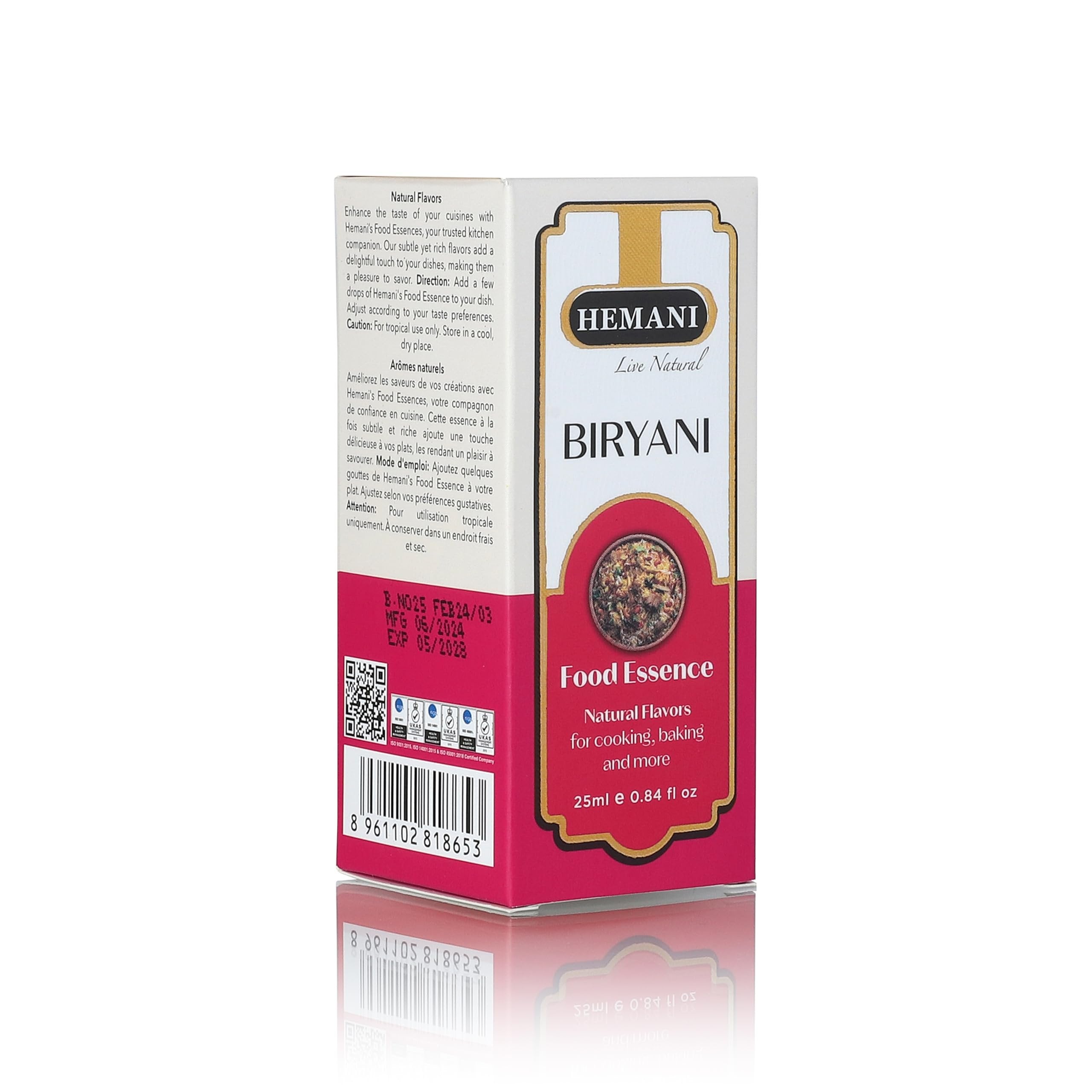 Hemani Biryani Food Essence 25 ml - Halal, Natural, and Concentrated Biryani Flavor for Indian Recipes, Cooking, and Baking - Perfect for Hyderabadi, Lucknowi, and Sindhi-Style Biryani