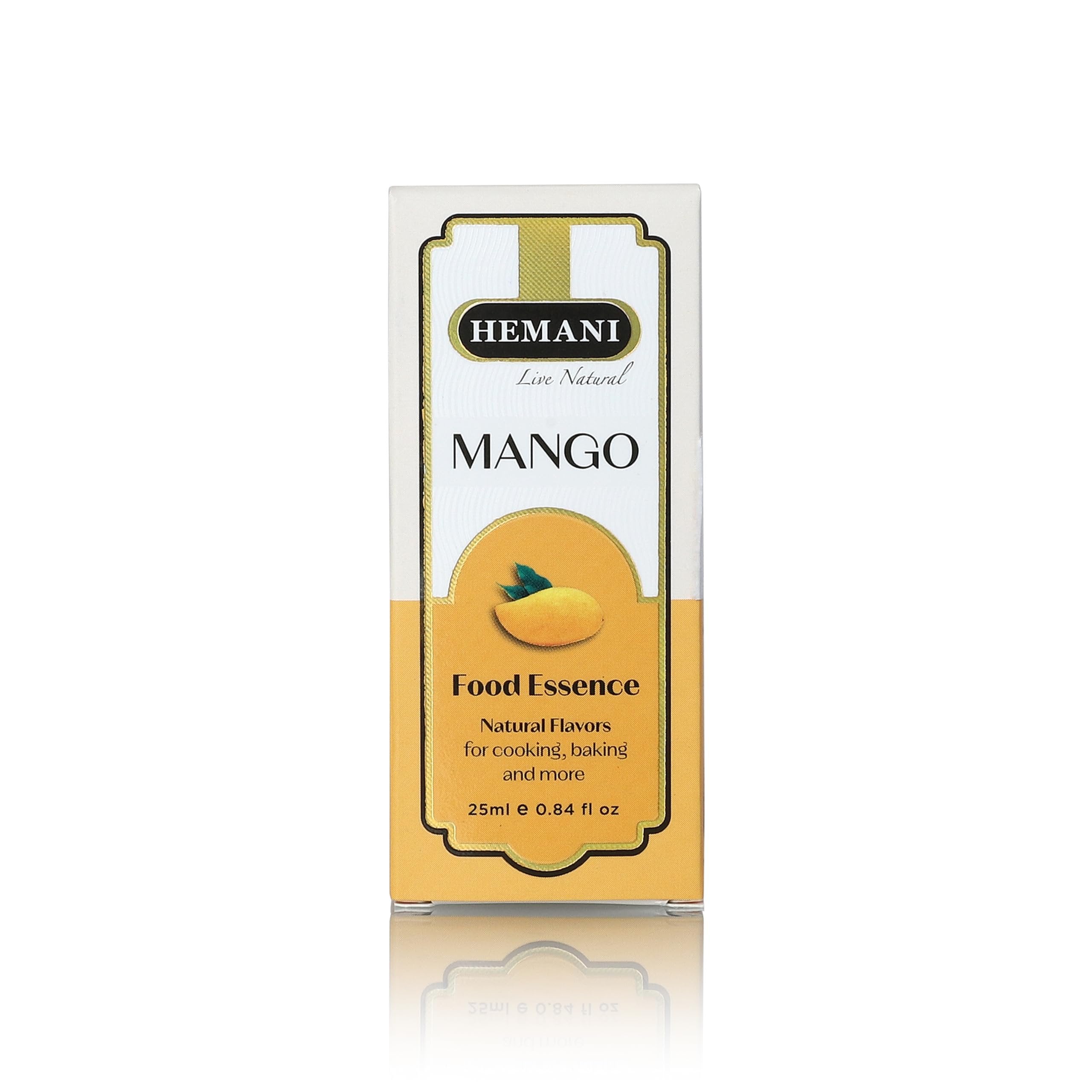 Hemani Herbal Mango Food Essence 25 ml Halal - Concentrated Mango Flavor for Indian Desserts, Drinks, and Recipes - Perfect for Mango Kulfi, Mango Barfi, and More