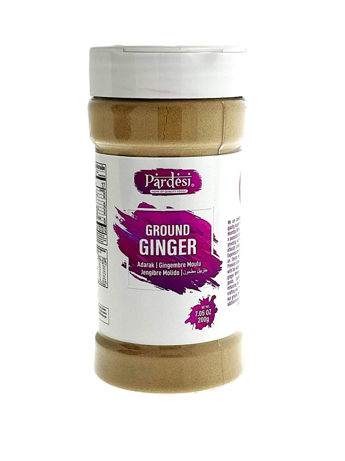 Pardesi Ginger Powder I Zingabar Officinalis I 100% Natural I 200gm | Premium Quality | Sonth, Zingiber officinale | Warm, Spicy Flavor | Versatile Spice for Baking, Cooking & Beverages | Vegan-Friendly.