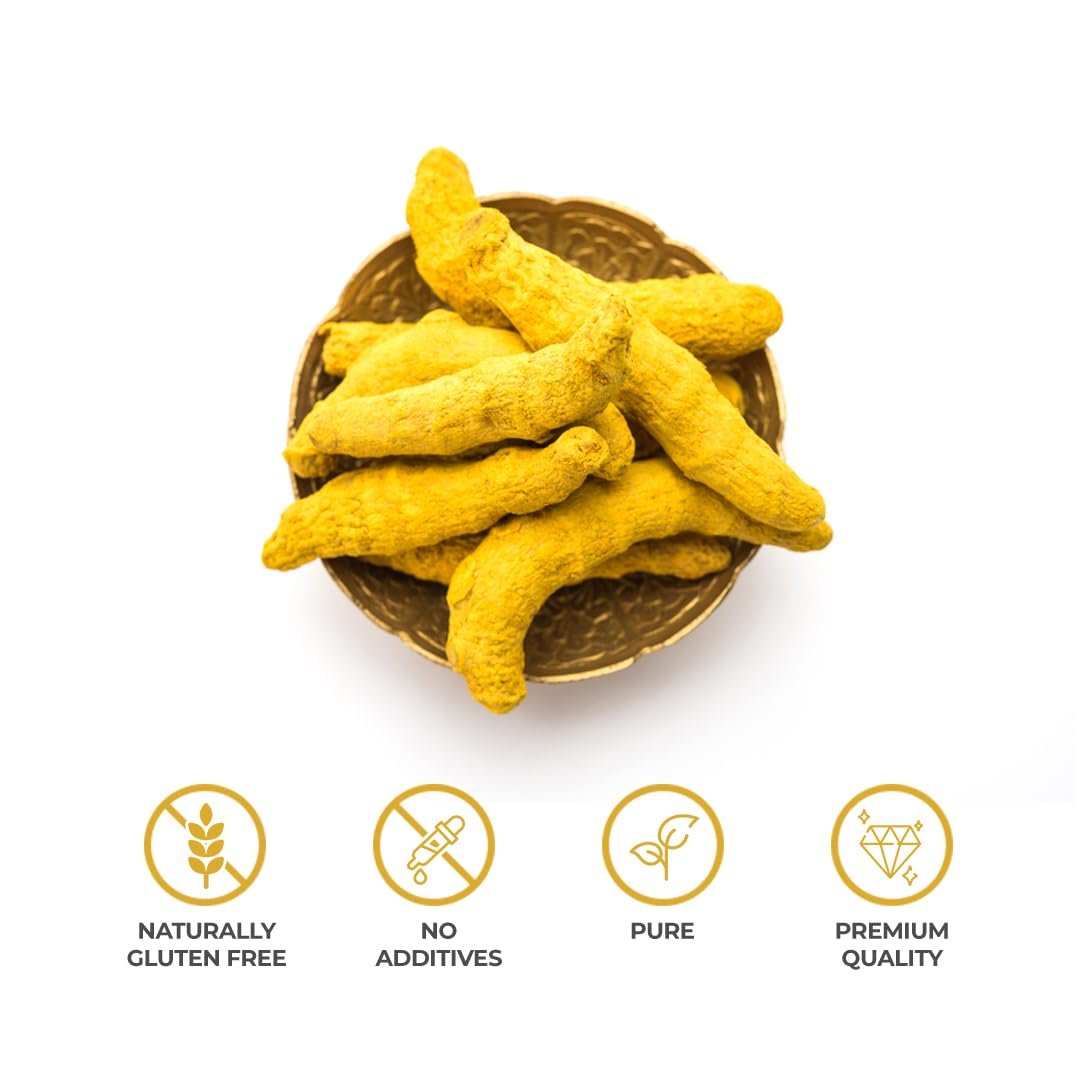 Pardesi Turmeric Whole Roots Dried 200g Jar - Sustainable Sourced, Hand-Selected Spice, Culinary Grade, Perfect for Curries, Soups, Stews, Tea and Baking