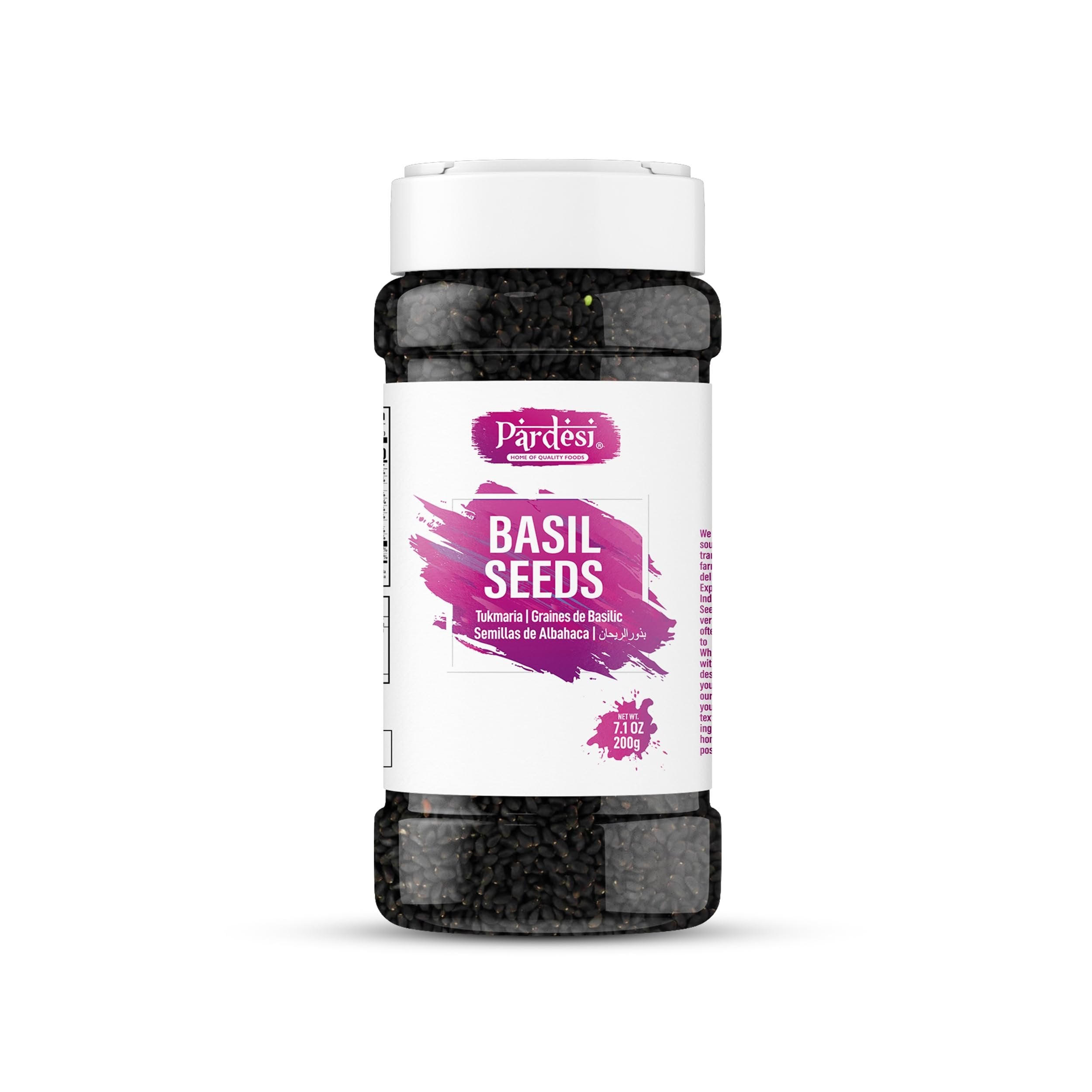 Pardesi Sweet Basil Seeds 280g Ocimum Basilicum/Sabja/Subja/Tukmaria - Natural Wellness, Nutritious Superfood.