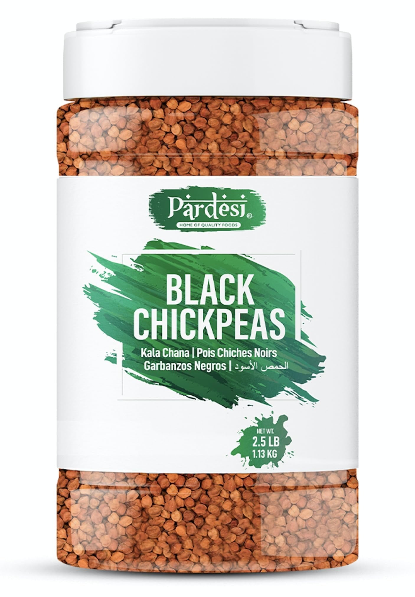 PARDESI Kala Chana Desi Chickpeas 4LB (1.8KG) Black Dry Chickpeas | Garbanzo Beans | Vegan | High Protein | High Fiber | Non GMO | Indian Origin | Resealable Jar with Handle