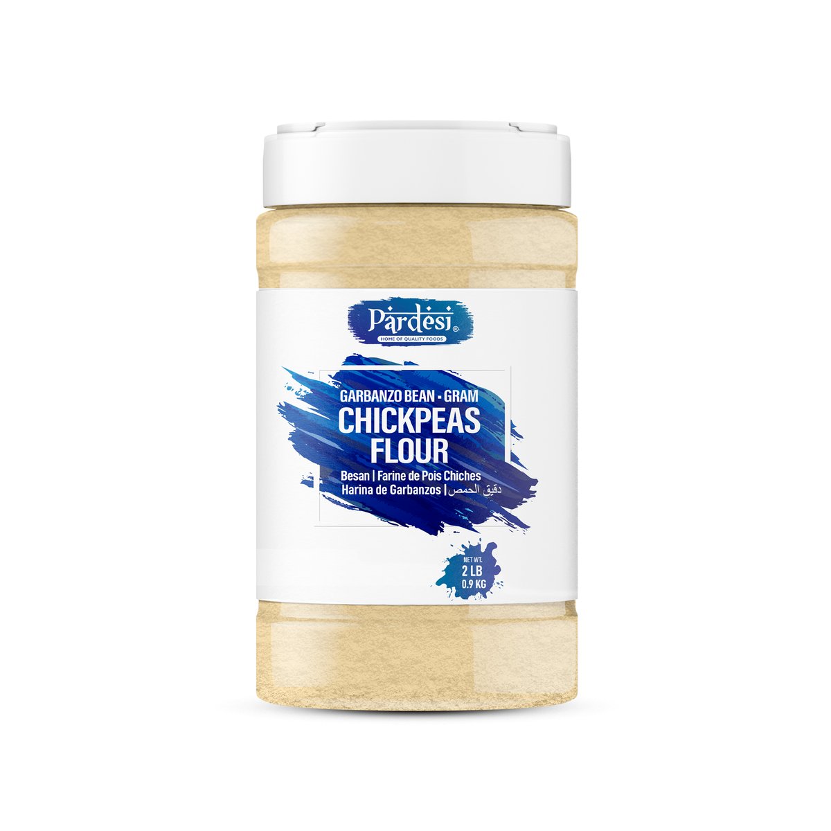 Pardesi Chickpea Flour, 2.64 LB (1.2 KG) Resealable Jar with Handle