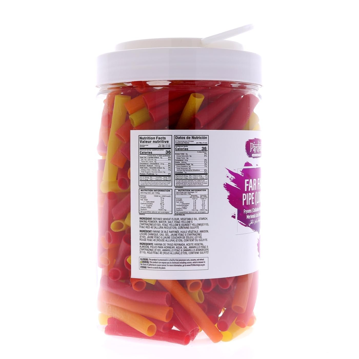 Pardesi Far Far Fryum, 26.4 OZ (750g) Jar I Puffed Snack I Ready to Fry I Fried Snacks (Pipe Shape) I Jar with Handle I No mess I Pantry ready I From India