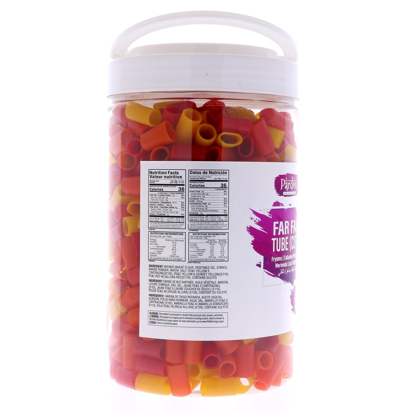 Pardesi Far Far Fryum, 26.4 OZ (750g) Jar I Puffed Snack I Ready to Fry I Fried Snacks (Tube Cut Shape) I Jar with Handle I No mess I Pantry ready I From India