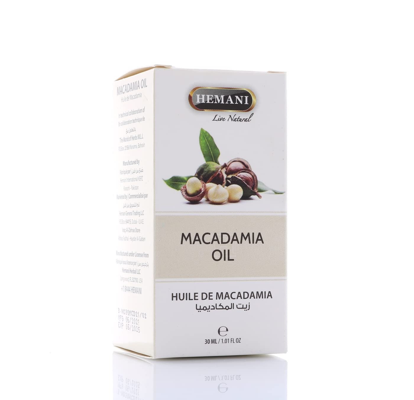 Hemani Macadamia Oil 30ml - Macadamia Integrifolia, Nourishing Skin and Hair, Rich in Antioxidants, Hydrates and Moisturizes, Promotes Healthy Glow.