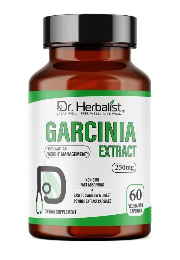 Dr. HERBALIST Garcinia Extract 350mg, 60 Capsules - Pure & Potent Garcinia Cambogia Extract for Health Enthusiasts | Vegetarian, Gluten-Free & Made with Natural Ingredients.