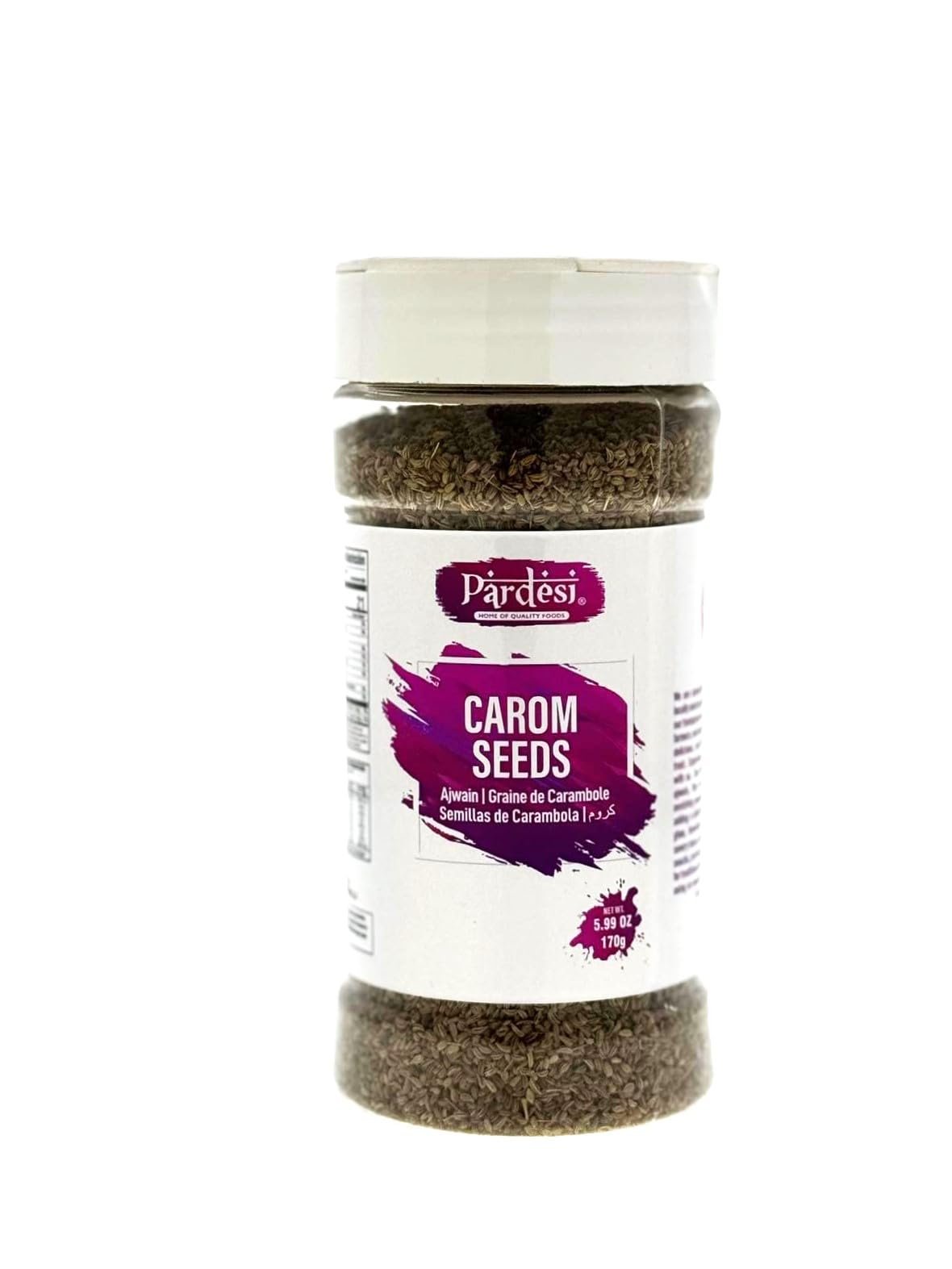 Pardesi Carom Seeds/Ajwain 170g | Organic, Natural & Premium Quality | Trachyspermum ammi | Pungent Flavor & Aromatic Essence | Versatile Spice for Indian, Middle Eastern & Asian Cuisine.