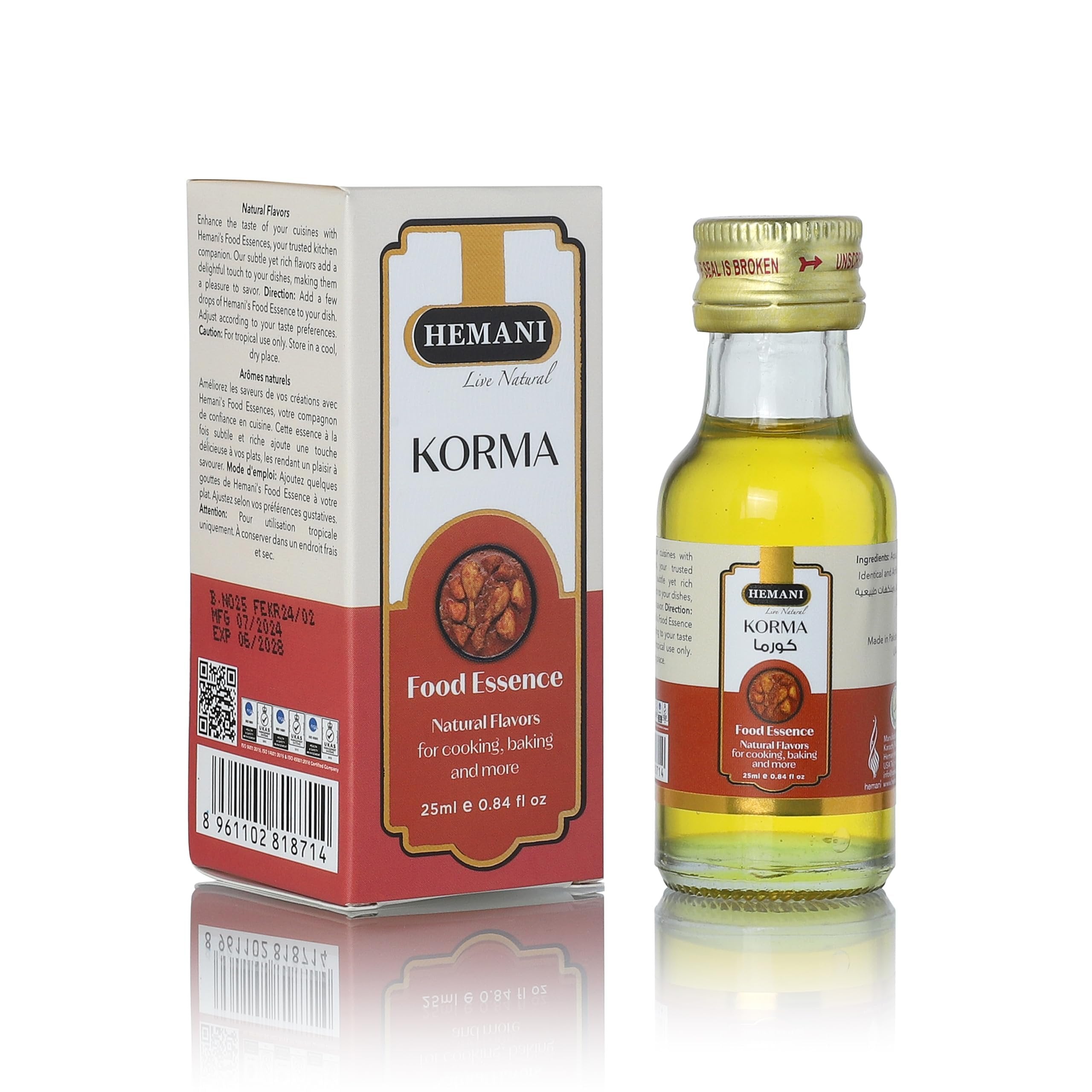 Hemani Korma Food Essence 25 ml - Halal, Natural, and Concentrated Korma Flavor for Indian Recipes, Cooking, and Baking - Perfect for Chicken Korma, Lamb Korma, and Vegetable Korma