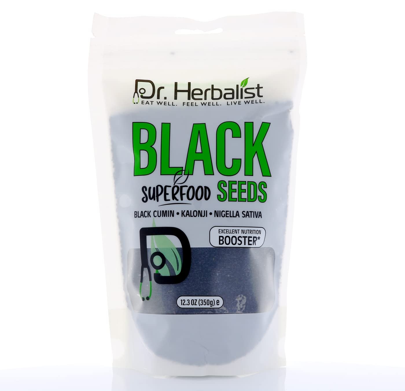 Dr. Herbalist Black Seeds - 12 oz - Nigella Sativa, Kalonji, Black Cumin - Non-GMO, Vegan, and Gluten-Free - Rich in Antioxidants and Omega-3 Fatty Acids - Perfect for Cooking, Baking, and Health Supplements