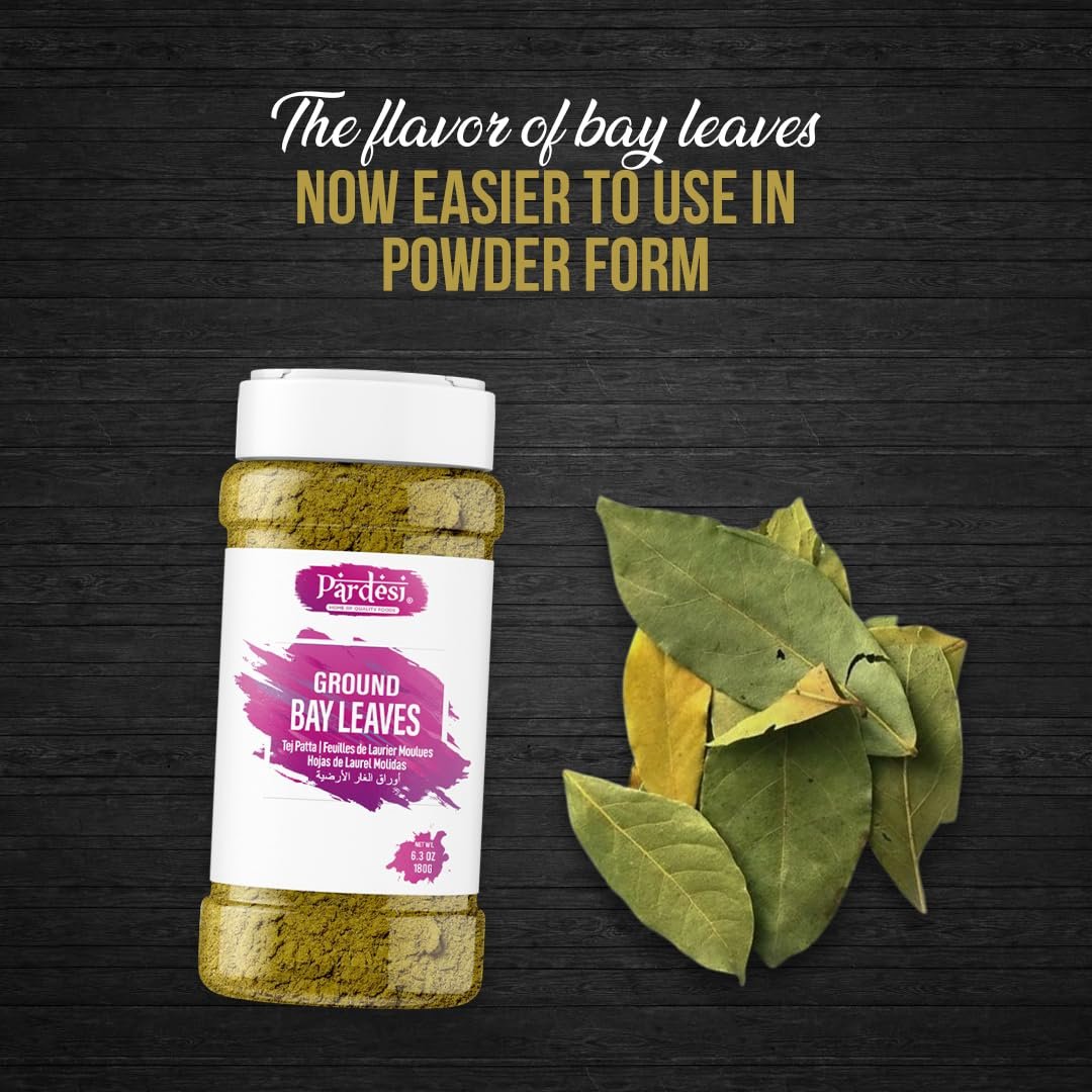 Pardesi Bay Leaf Powder (Laurus Nobilis) 180g | Natural, Organic & Premium Quality | Culinary, Aromatic & Beauty Uses | Additive-Free & Preservative-Free | Versatile Herbal Ingredient.