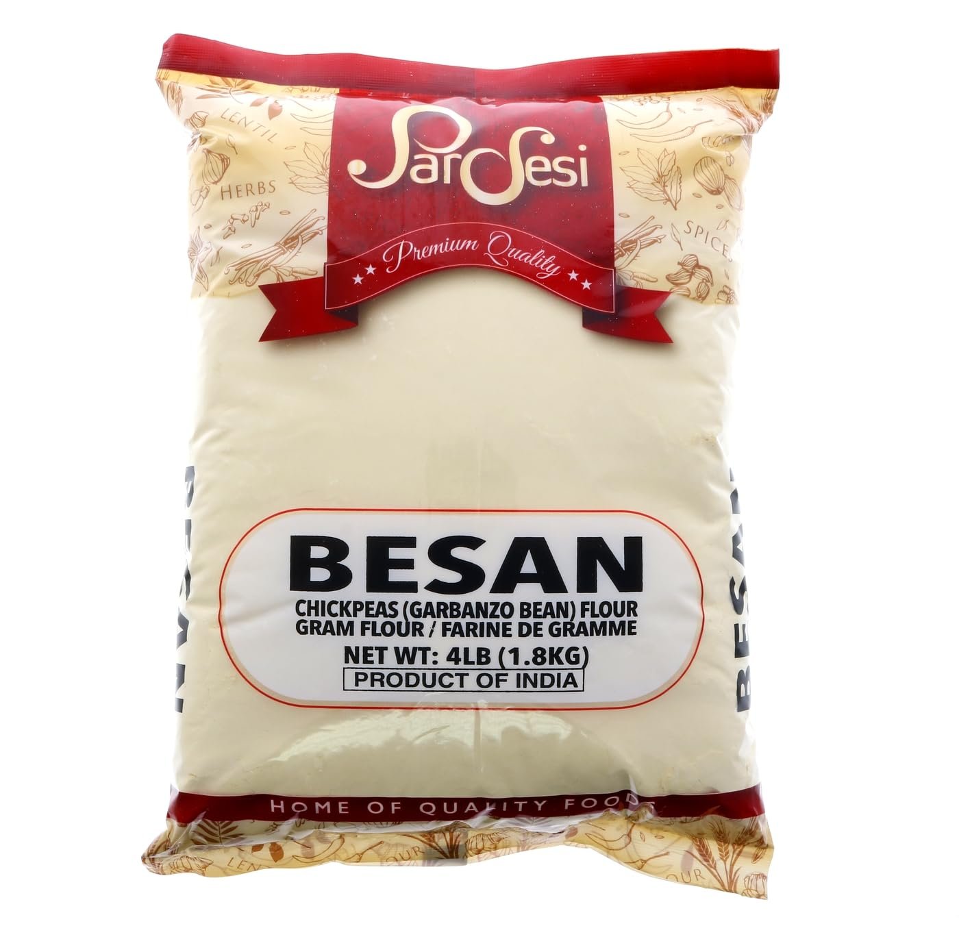 Pardesi 100% Natural Besan (Gram Flour) 4lbs / 1.8Kg