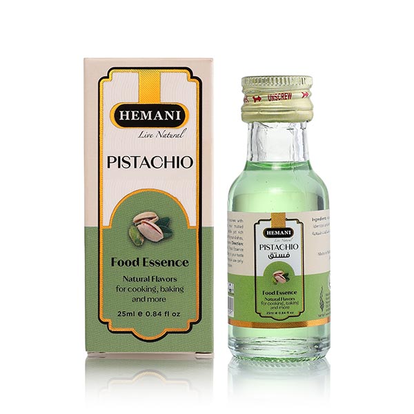 Hemani Pistachio Food Essence 25mL - Alcohol-Free Pista Flavoring for Kulfi, Barfi & South Asian Mithai | Halal Certified | Since 1949